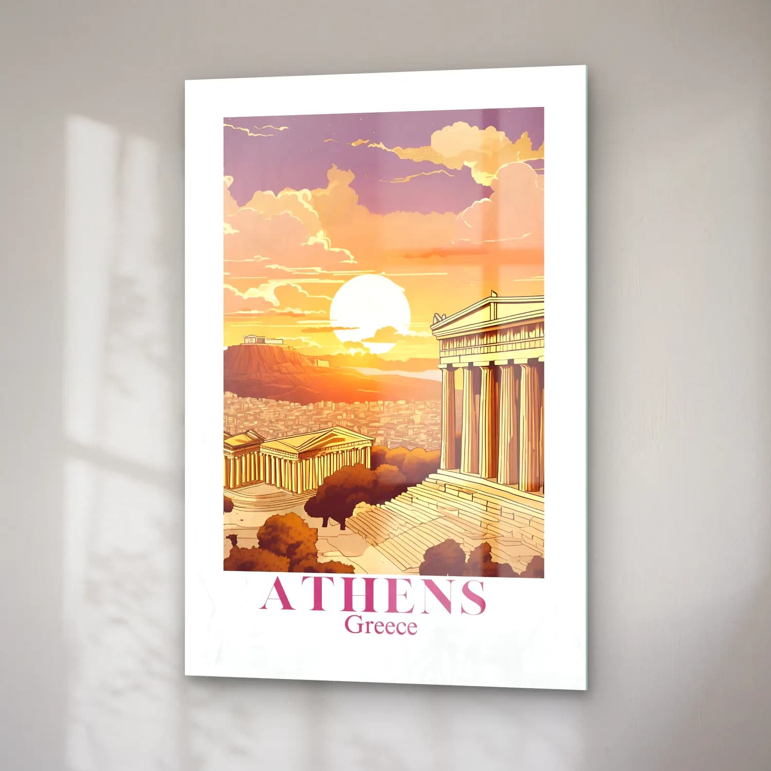 Vintage Poster Antik Kalıntılar cam tablo — sağ açıdan görünüm