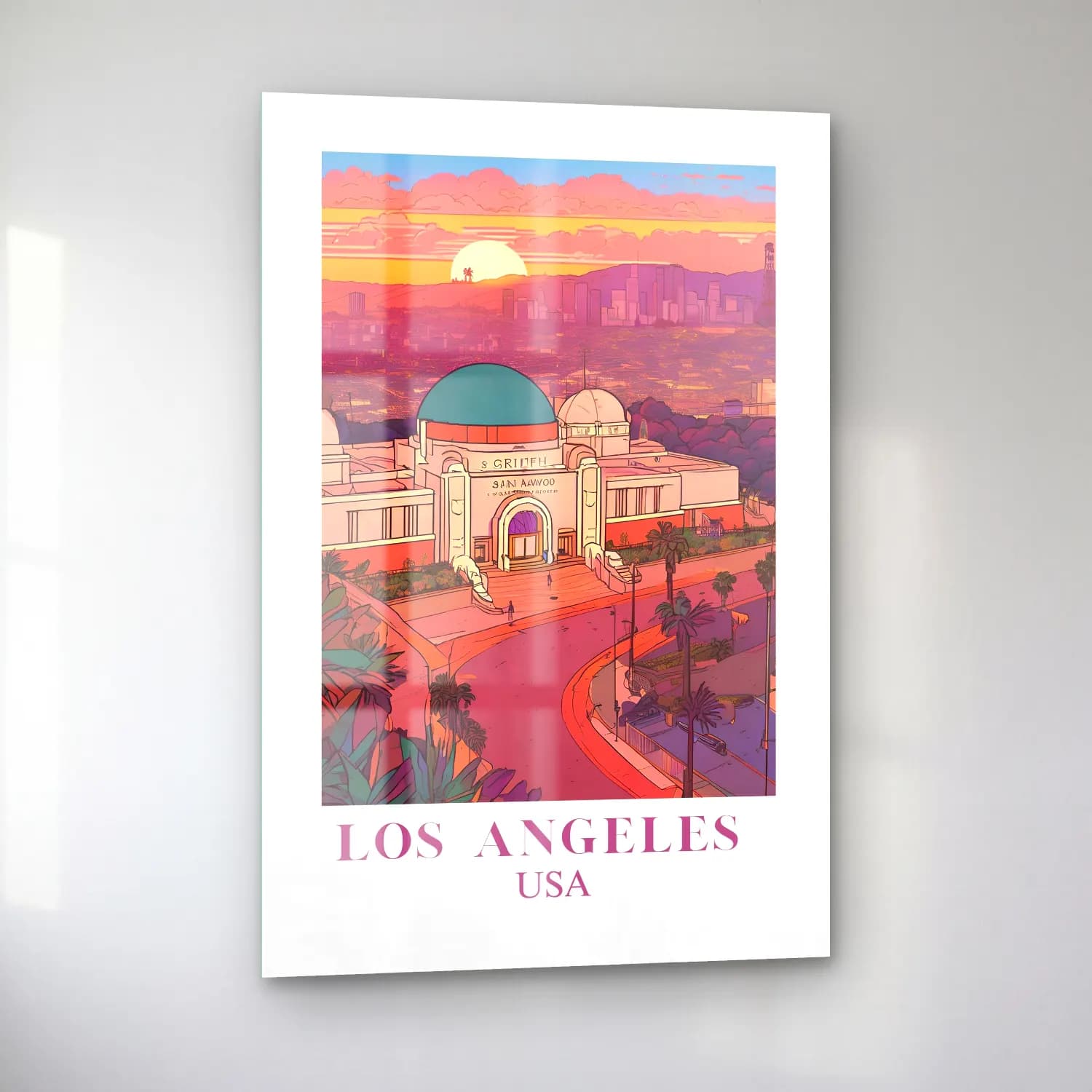 Pastel Katedral No. 4 cam tablo — sol açıdan görünüm