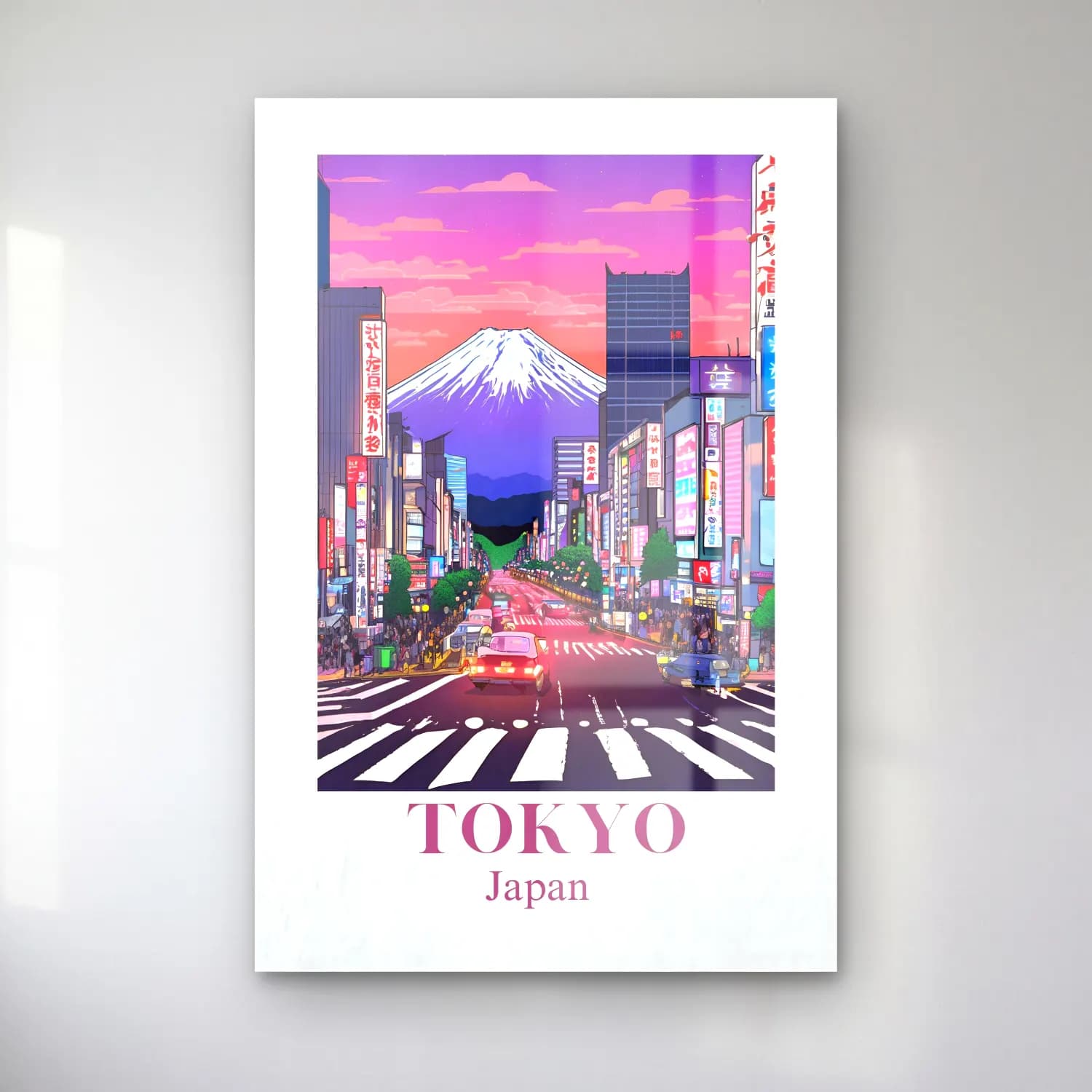 Pastel Japon Şehri No. 6 cam tablo — Pastel Japon Şehri No. 6 — pastel japon şehri