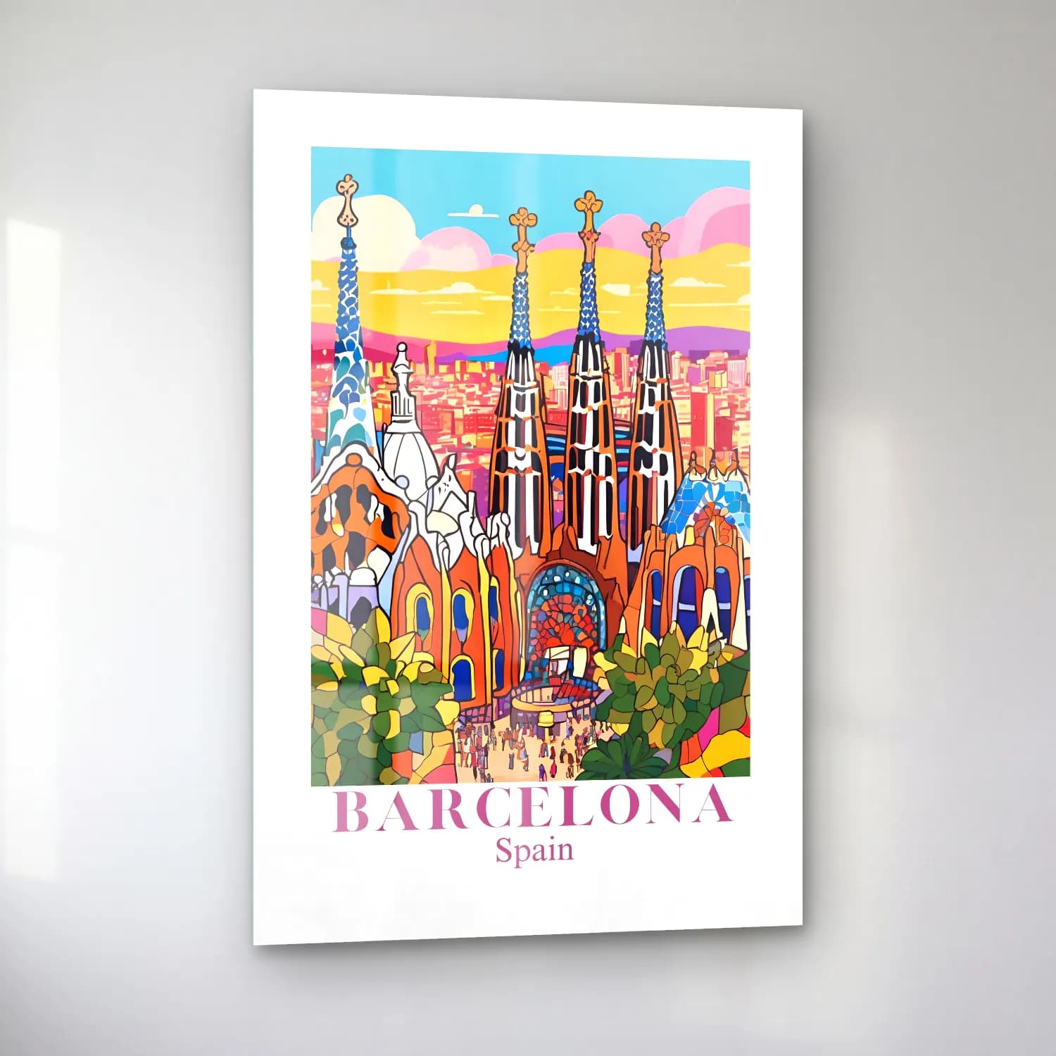 Vintage Poster Katedral No. 8 cam tablo — sol açıdan görünüm