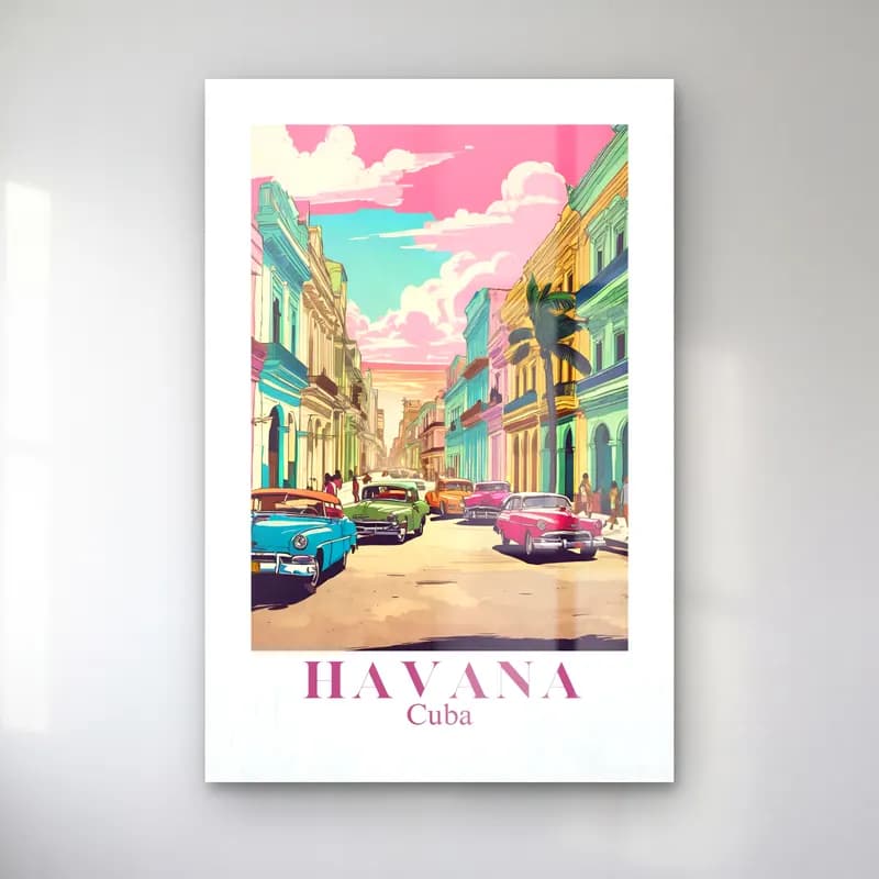 Vintage Poster Klasik Araba cam tablo — Vintage Poster Klasik Araba — vintage poster klasik araba