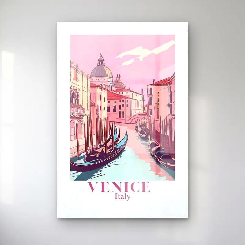 Pastel Venedik Kanalları cam tablo — Pastel Venedik Kanalları — pastel venedik kanalları