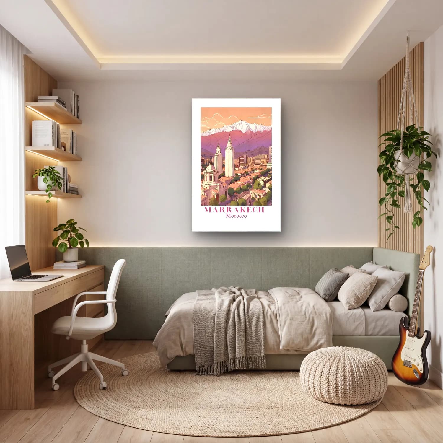 Pastel Katedral No. 5 cam tablo — genç odasında