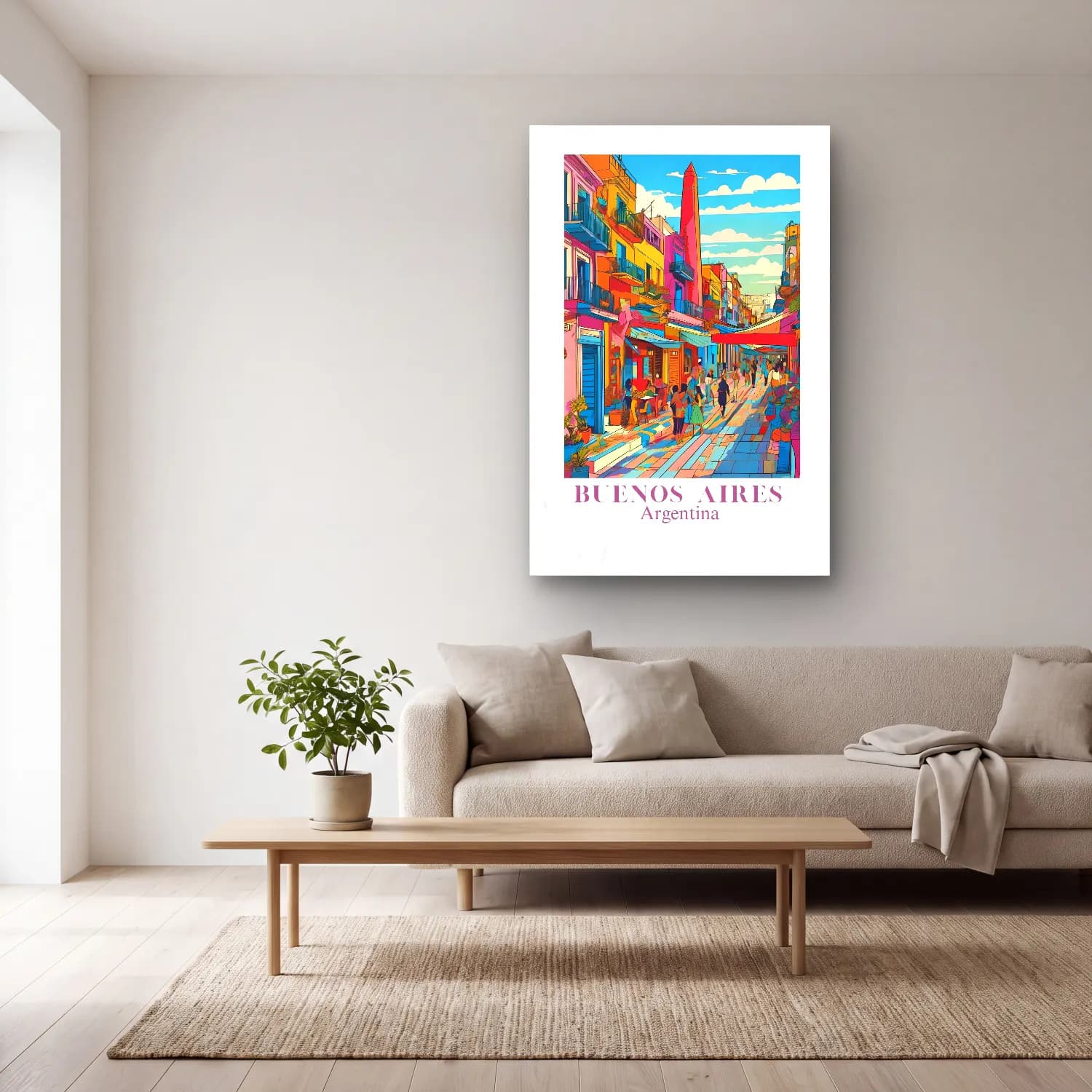 Vintage Poster Kafeli Avrupa Sokağı – Turkuaz Tonlar cam tablo — açık renk salonda