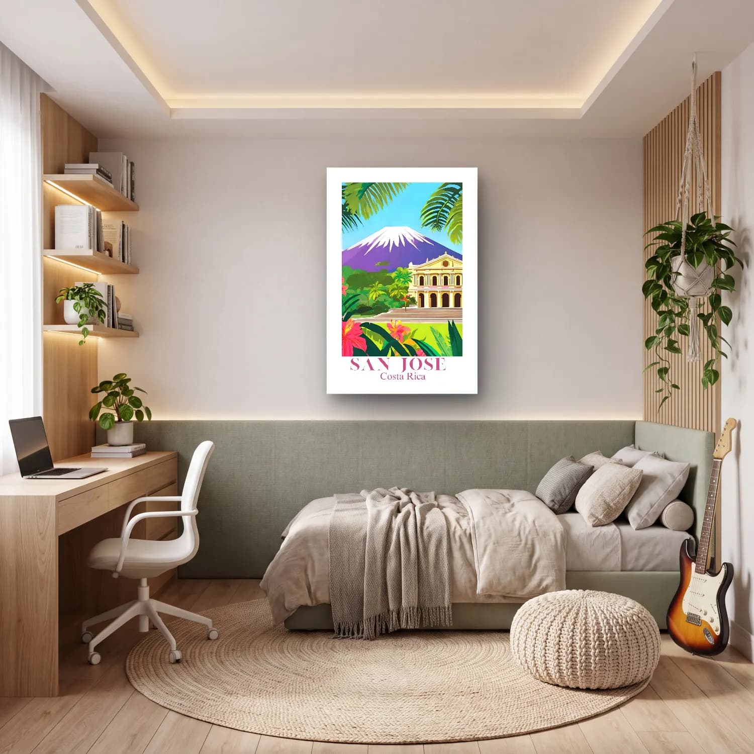 Pastel Katedral – Yeşil Tonlar cam tablo — genç odasında