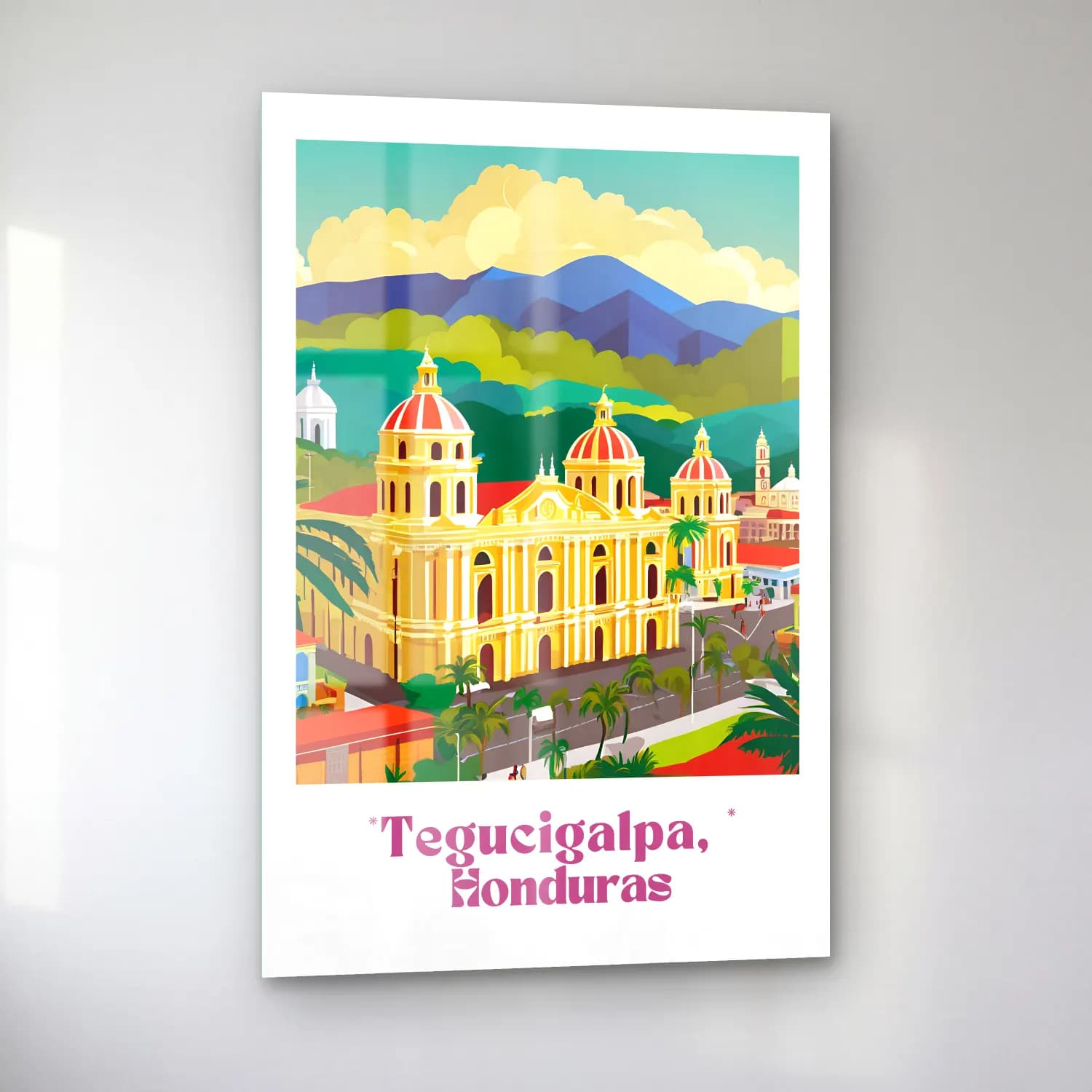 Vintage Poster Katedral No. 11 cam tablo — sol açıdan görünüm