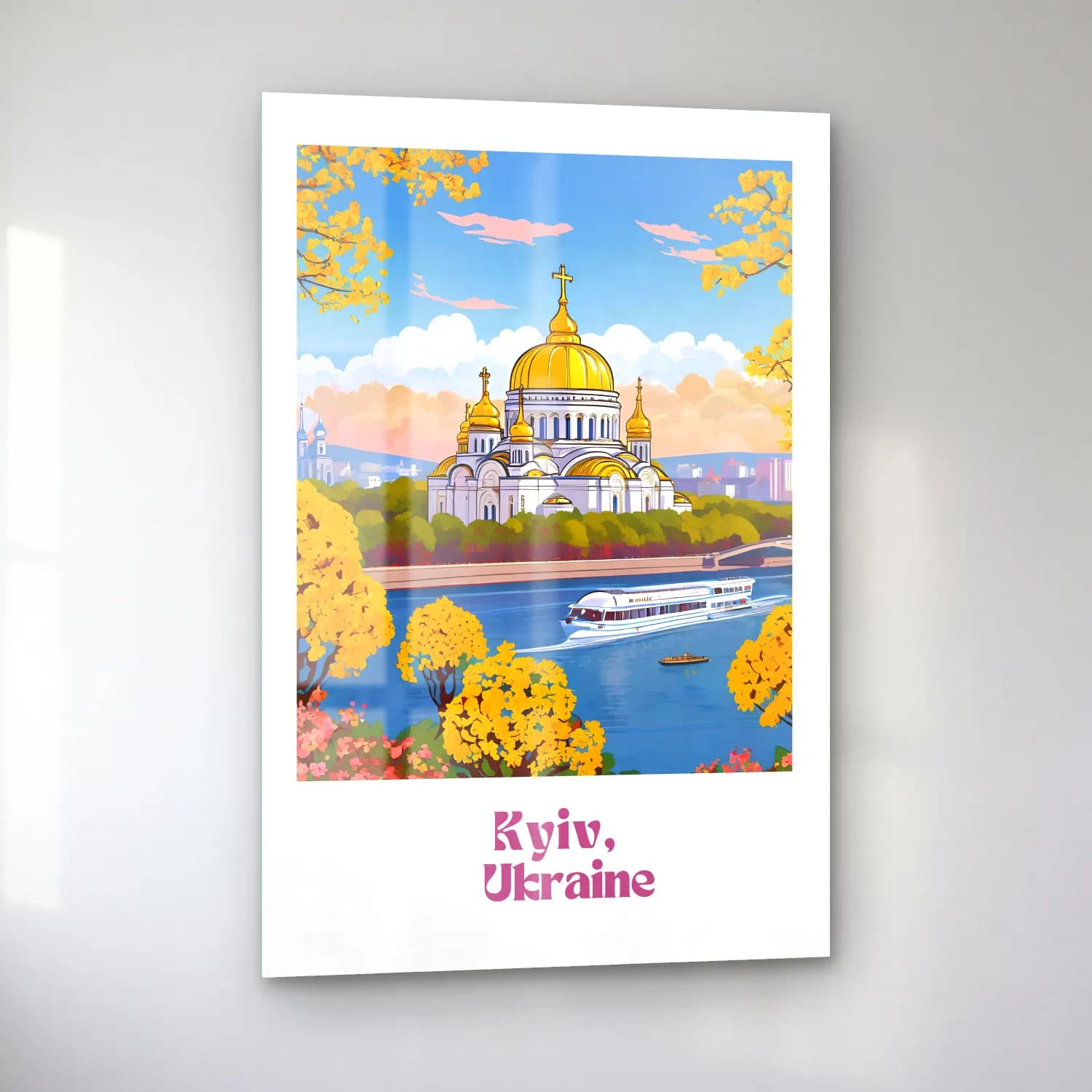 Vintage Poster Katedral No. 12 cam tablo — sol açıdan görünüm