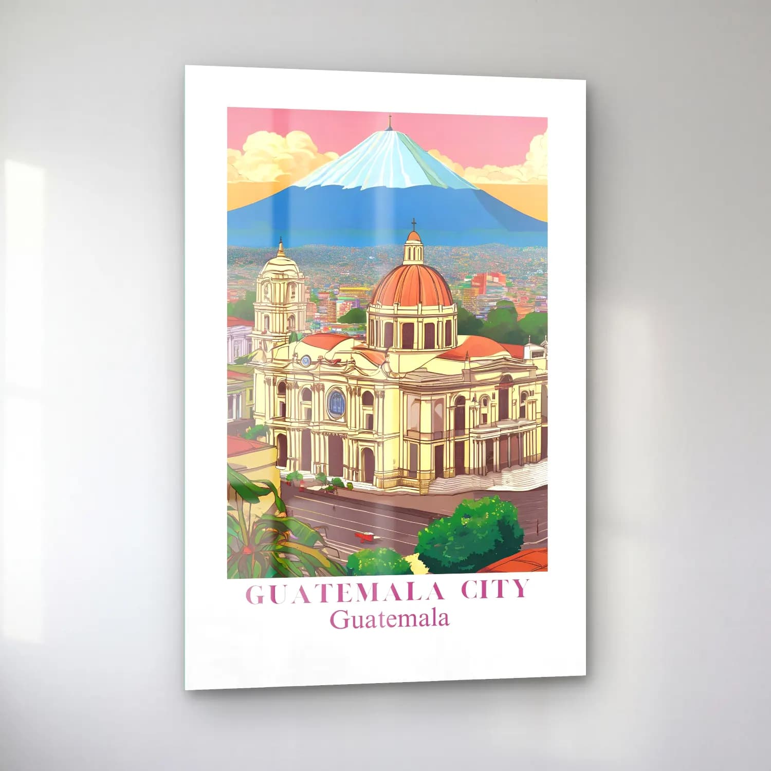 Vintage Poster Katedral No. 13 cam tablo — sol açıdan görünüm