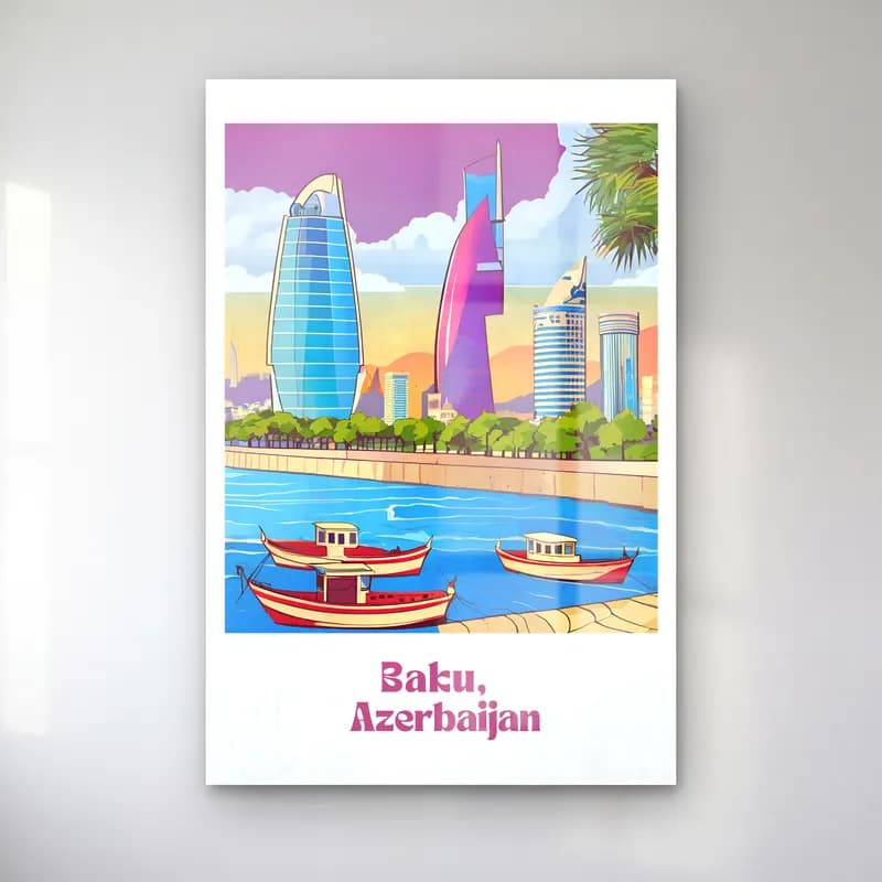 Vintage Poster Liman ve Tekneler – Mor Tonlar cam tablo — Vintage Poster Liman ve Tekneler – Mor Tonlar — vintage poster liman ve tekneler