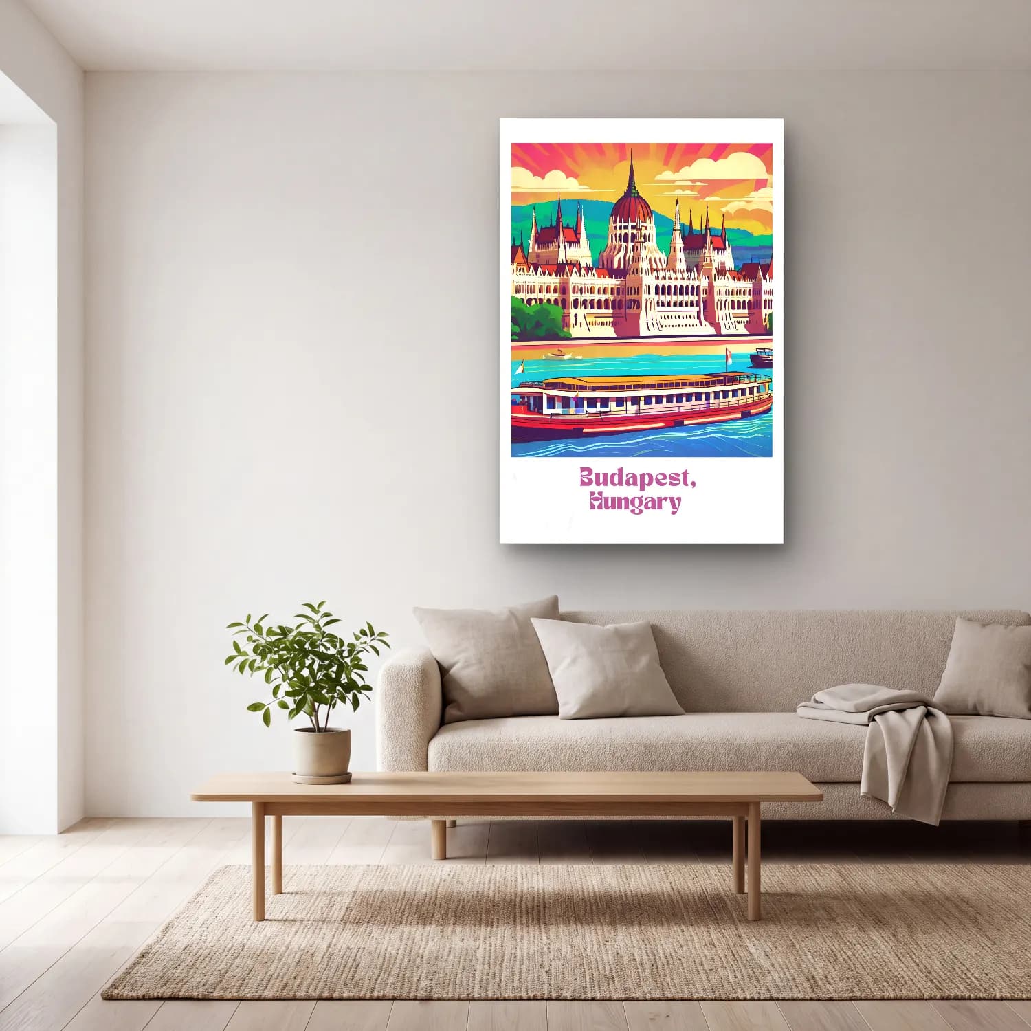 Vintage Poster İstanbul – Mor Tonlar cam tablo — açık renk salonda