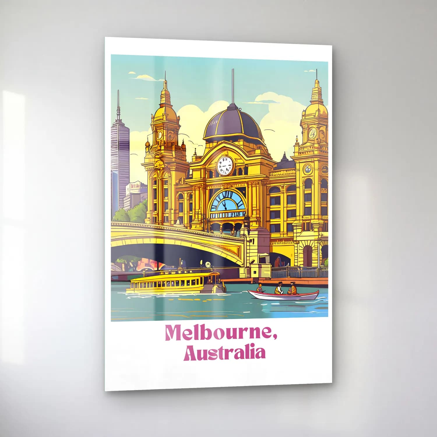 Vintage Poster Katedral No. 16 cam tablo — sol açıdan görünüm