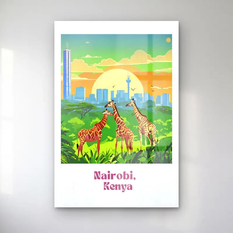 Vintage Poster Zürafa No. 4 cam tablo — Vintage Poster Zürafa No. 4 — vintage poster zürafa