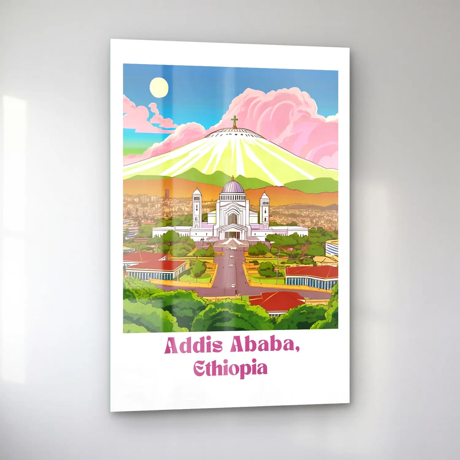 Vintage Poster Katedral No. 17 cam tablo — sol açıdan görünüm