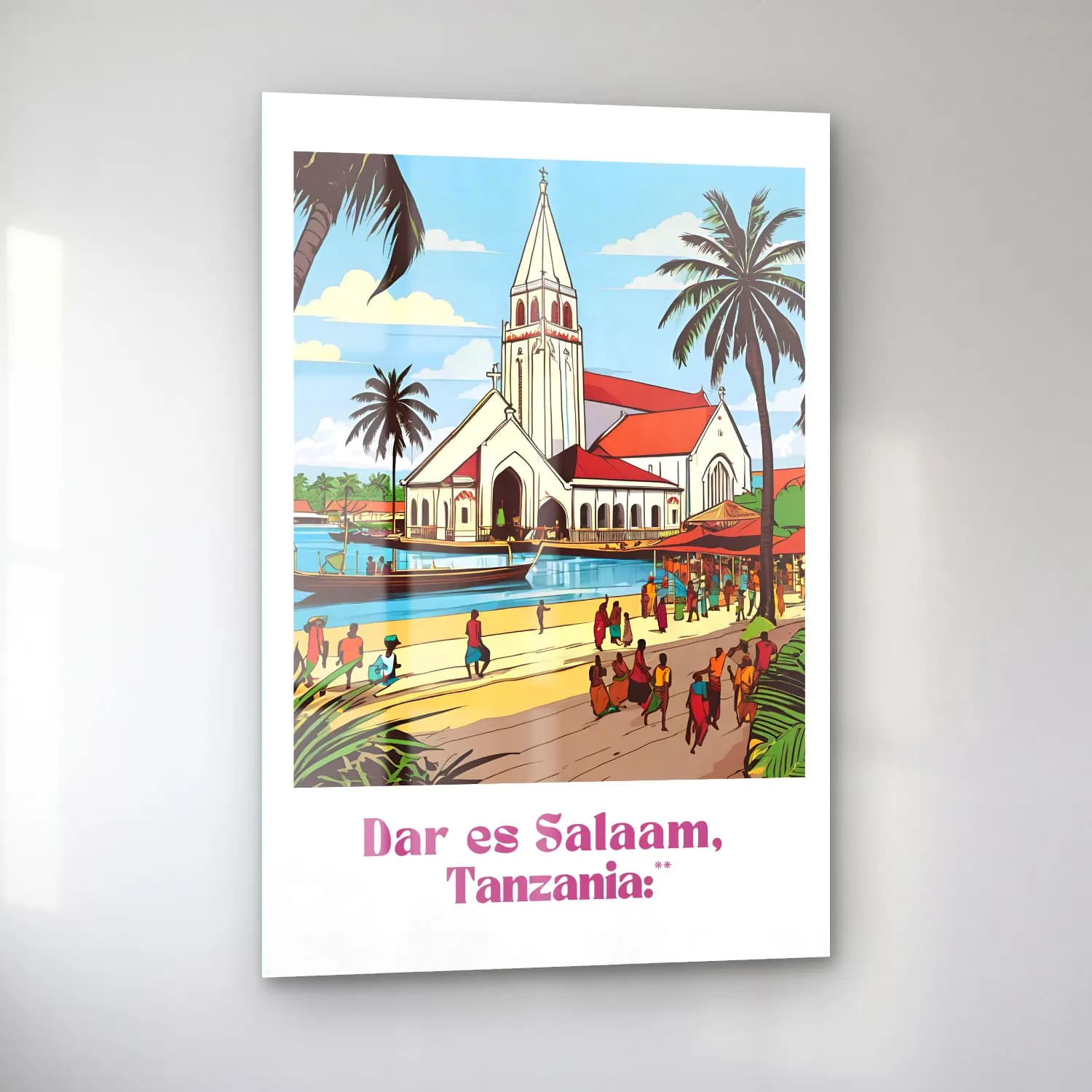 Vintage Poster Katedral No. 18 cam tablo — sol açıdan görünüm