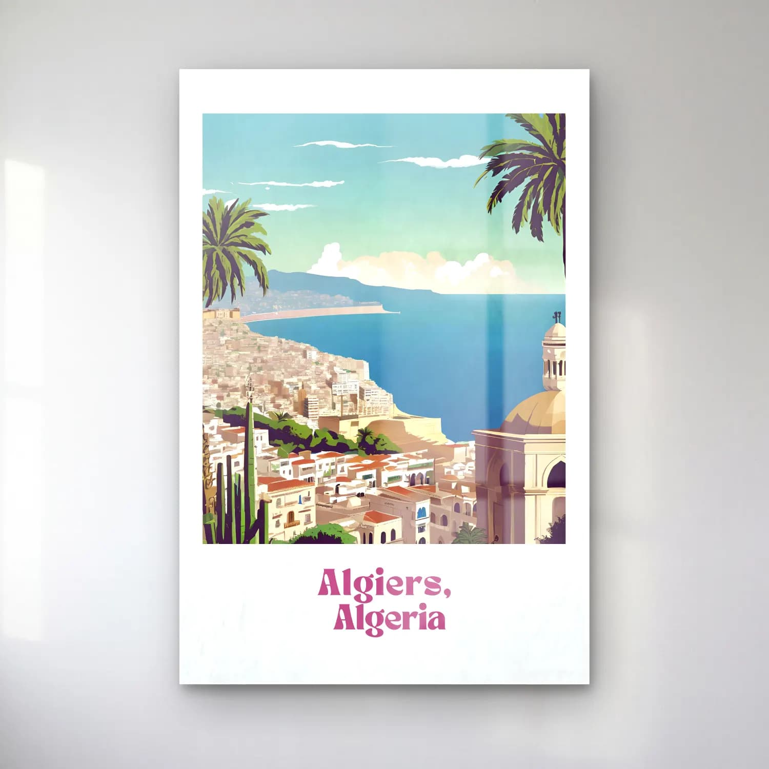 Vintage Poster Akdeniz Sahil Kasabası No. 9 cam tablo — Vintage Poster Akdeniz Sahil Kasabası No. 9 — vintage poster akdeniz sahil kasabası
