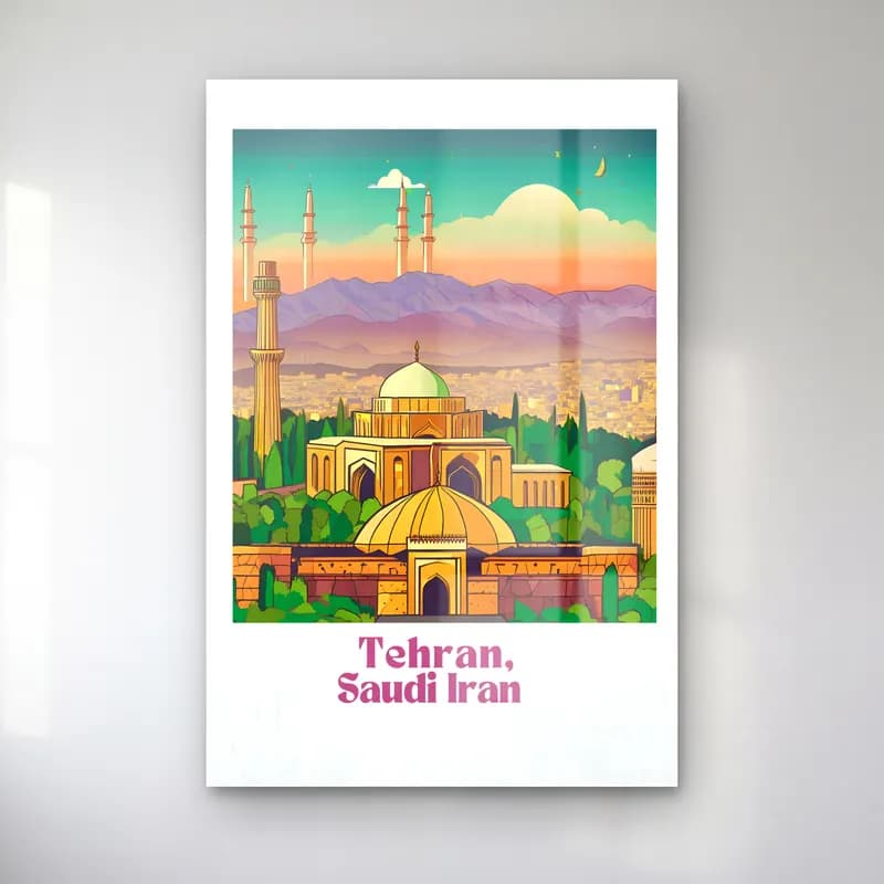 Vintage Poster İstanbul – Turkuaz Tonlar cam tablo — Vintage Poster İstanbul – Turkuaz Tonlar — vintage poster i̇stanbul