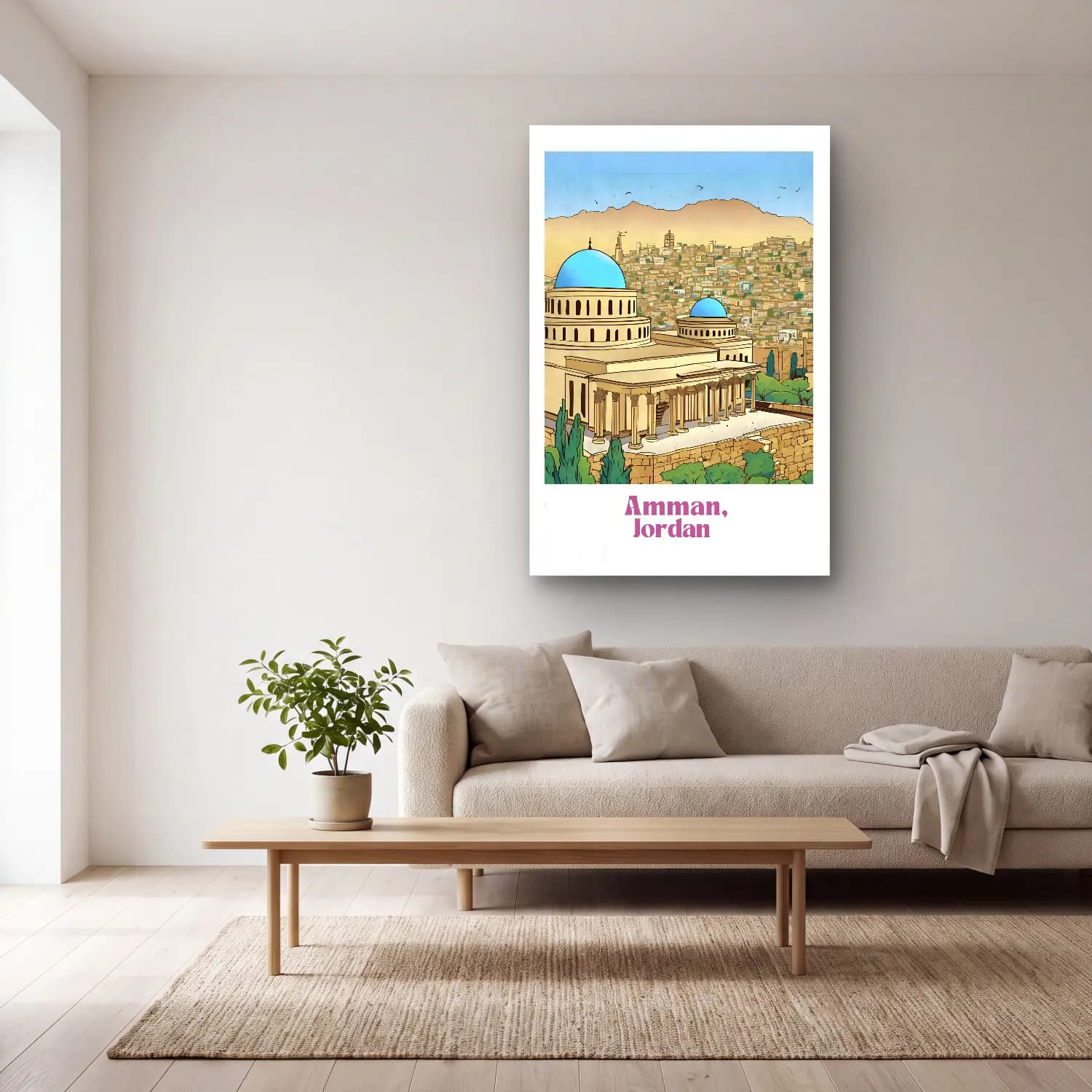 Pop Art Katedral cam tablo — açık renk salonda