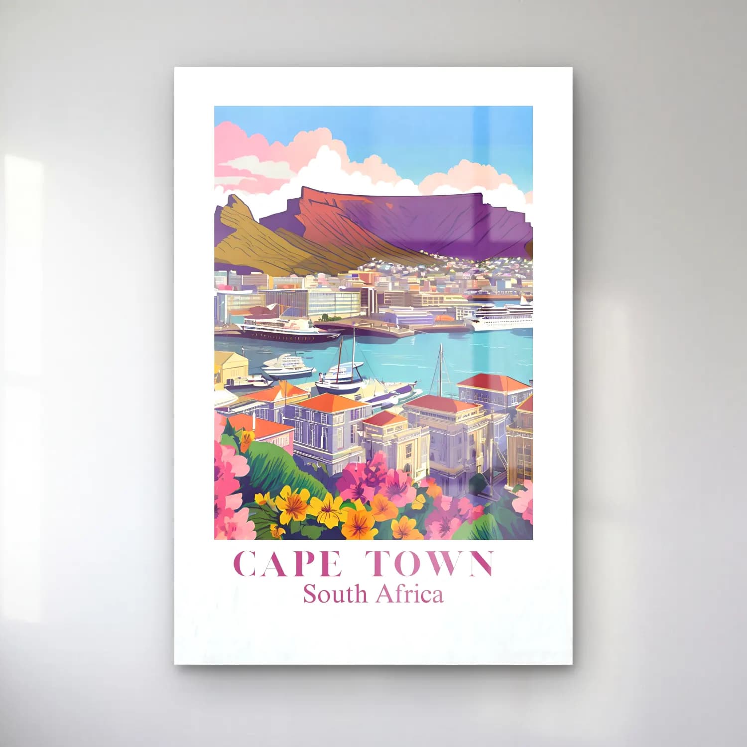 Pastel Liman ve Tekneler No. 6 cam tablo — Pastel Liman ve Tekneler No. 6 — pastel liman ve tekneler