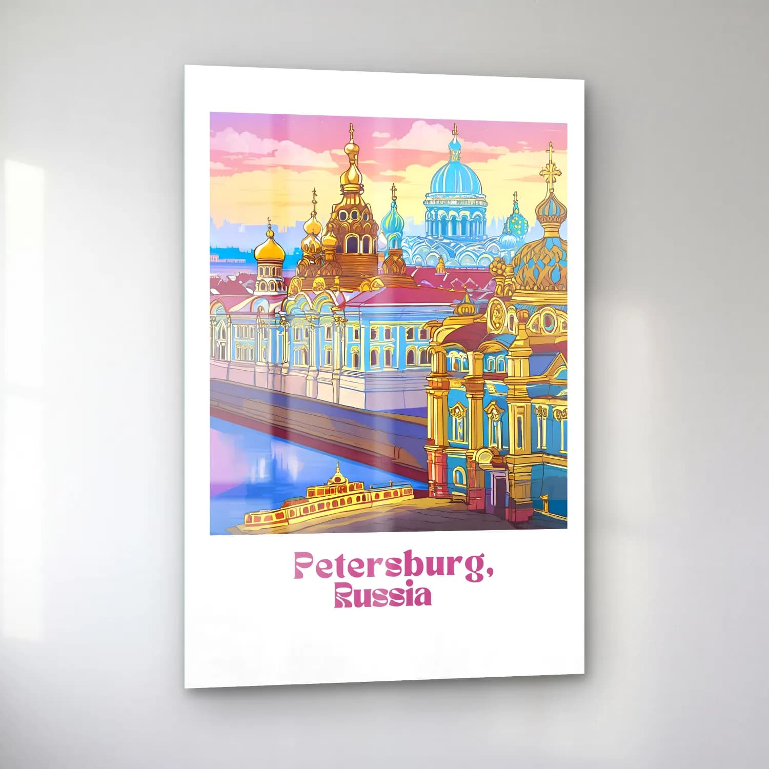 Vintage Poster Katedral No. 19 cam tablo — sol açıdan görünüm