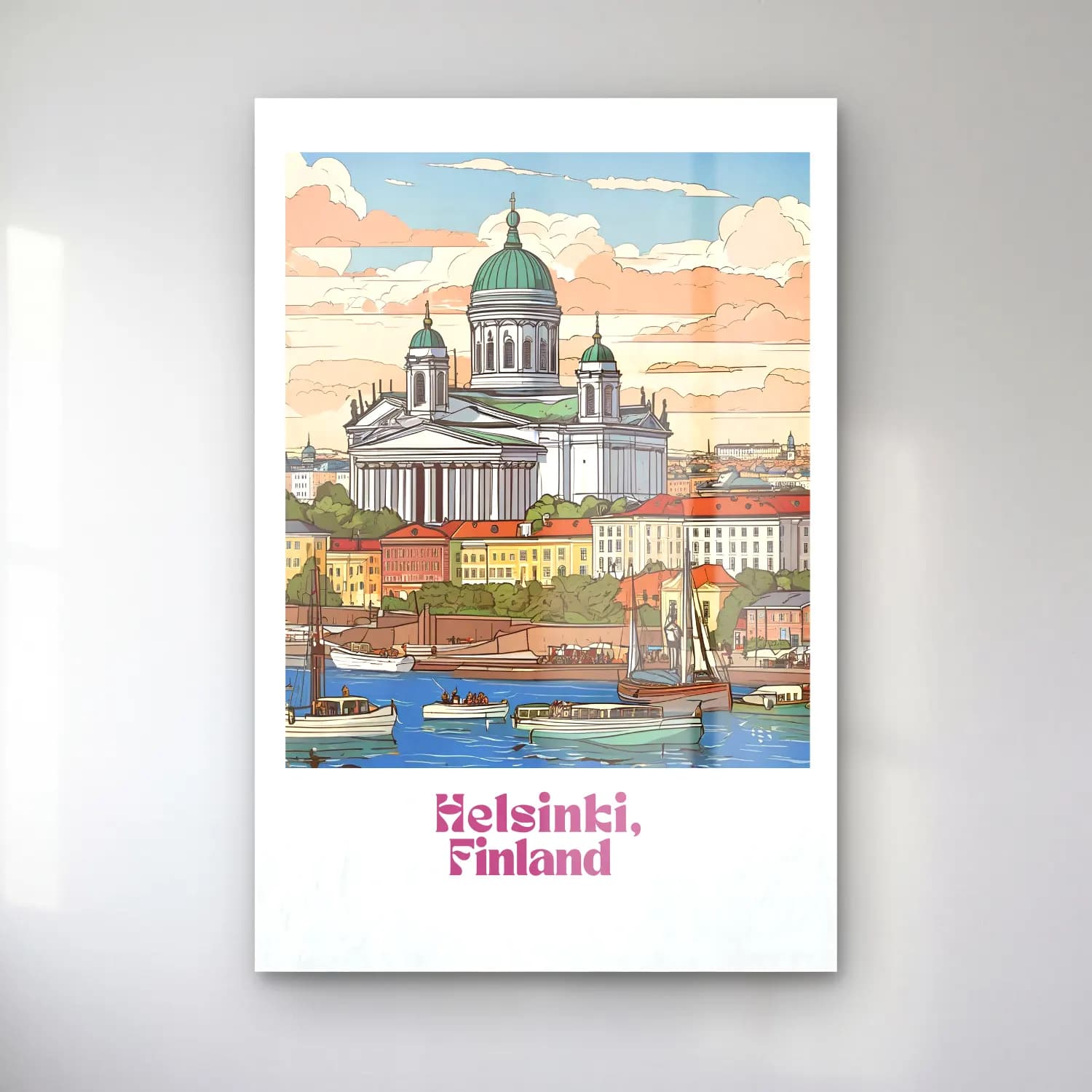 Vintage Poster Liman ve Tekneler – Bej Tonlar cam tablo — Vintage Poster Liman ve Tekneler – Bej Tonlar — vintage poster liman ve tekneler