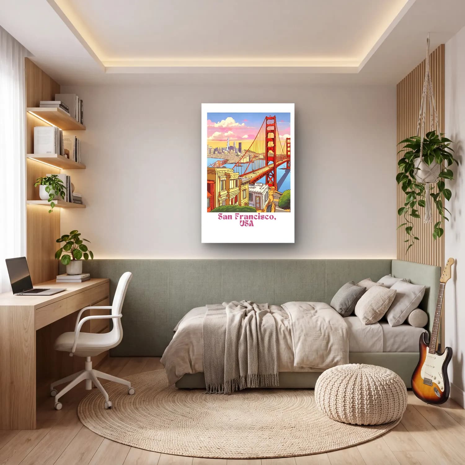 Vintage Poster Köprü No. 6 cam tablo — genç odasında