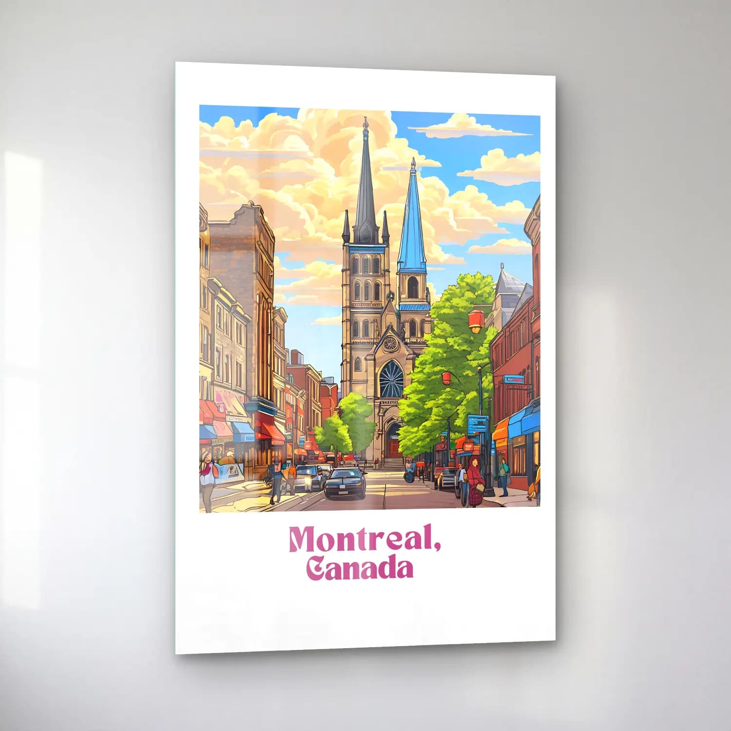Vintage Poster Katedral No. 20 cam tablo — sol açıdan görünüm