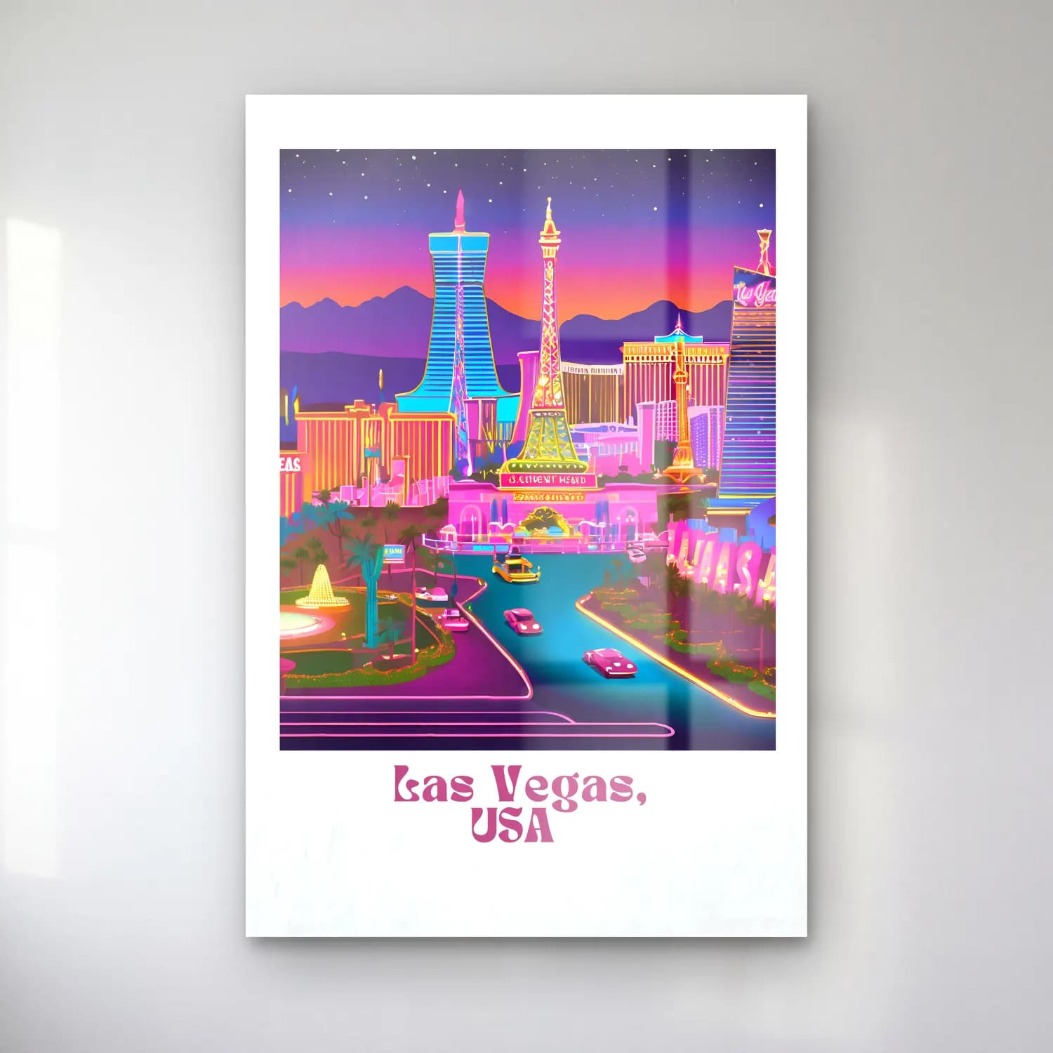 Pastel Gece Şehir – Pembe Tonlar cam tablo — Pastel Gece Şehir – Pembe Tonlar — pastel gece şehir