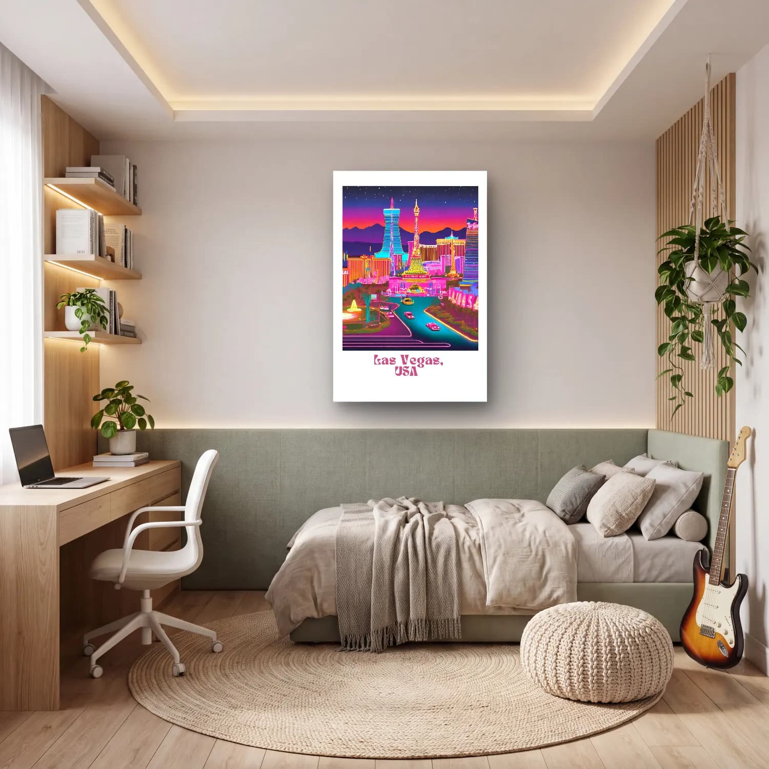 Pastel Gece Şehir – Pembe Tonlar cam tablo — genç odasında