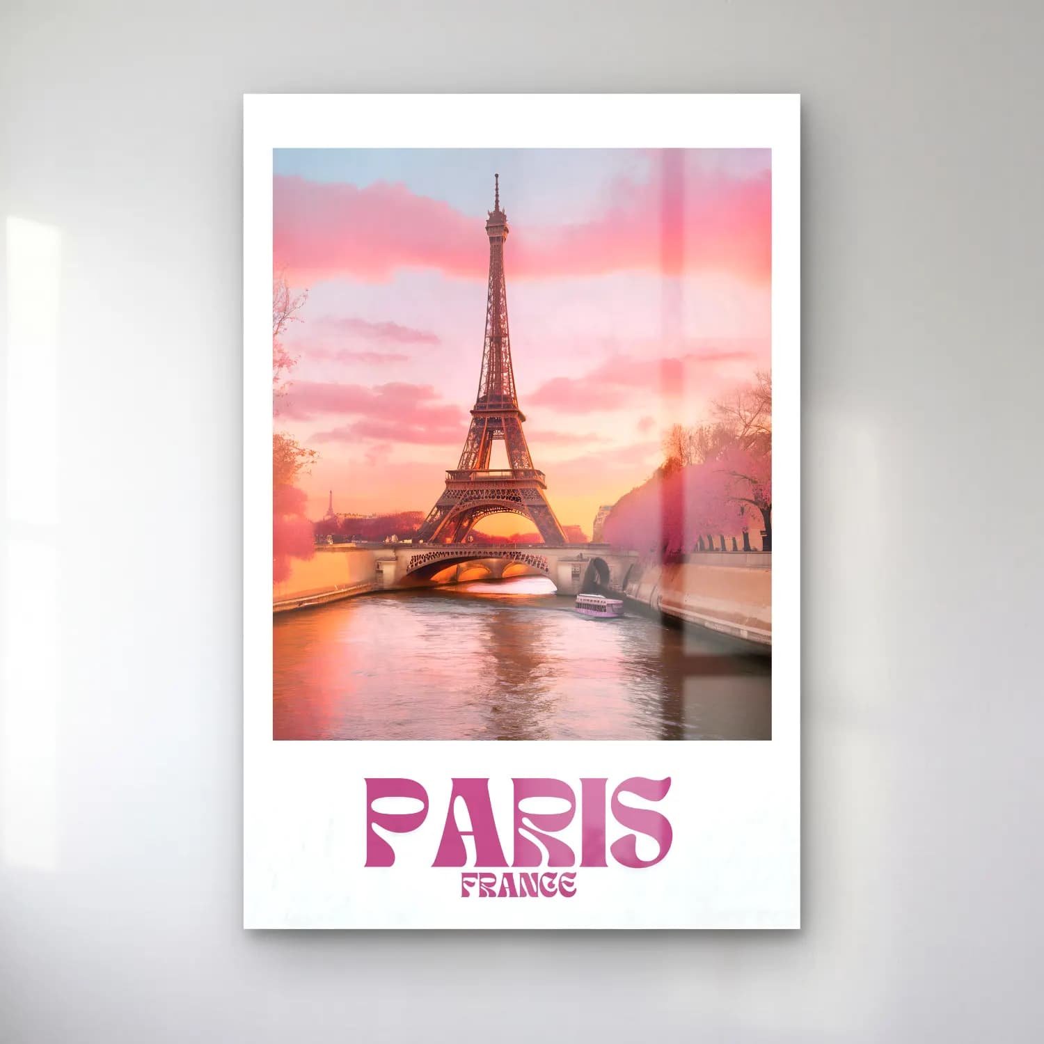 Pastel Paris ve Eyfel Kulesi – Pembe Tonlar cam tablo — Pastel Paris ve Eyfel Kulesi – Pembe Tonlar — pastel paris ve eyfel kulesi