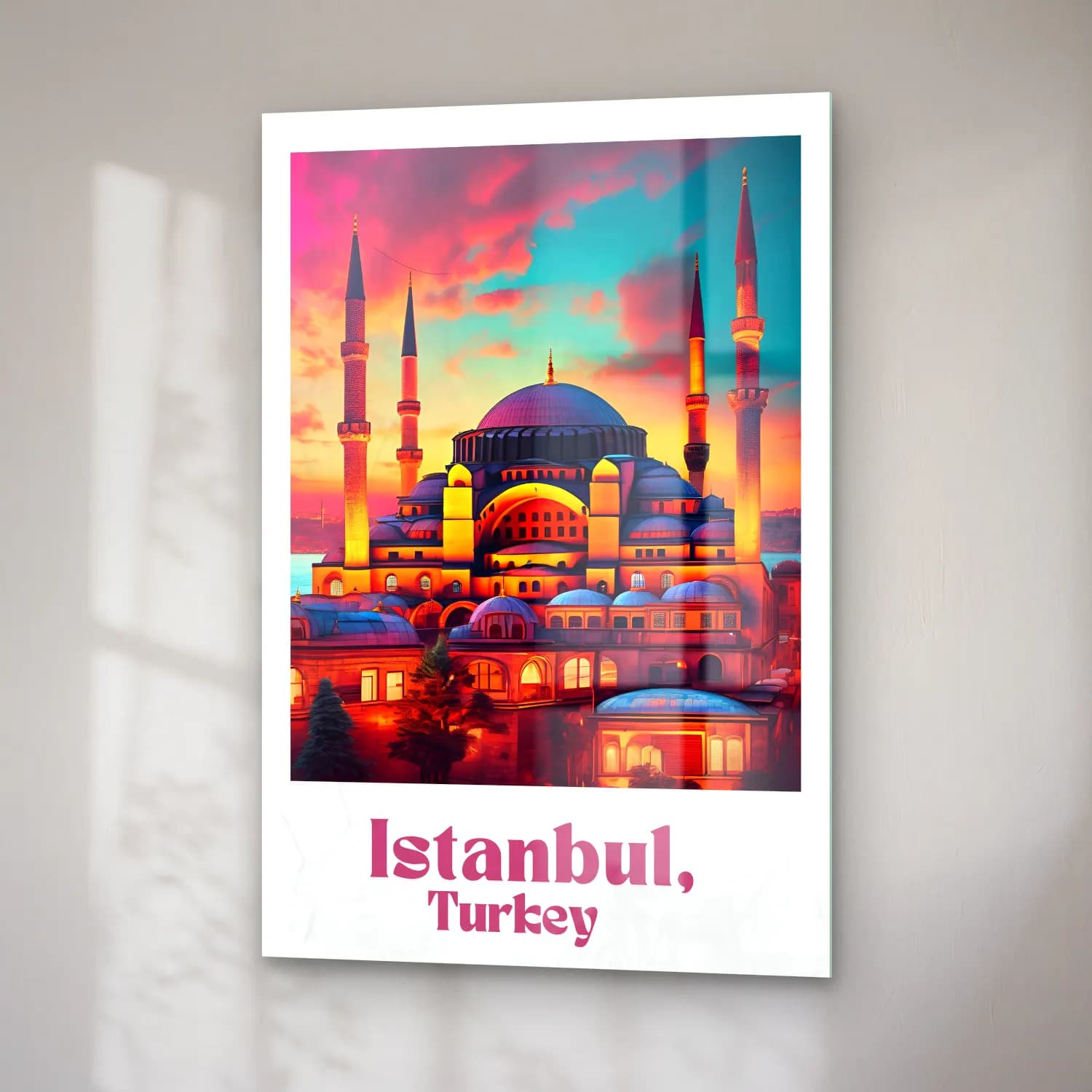 Yağlı Boya İstanbul cam tablo — sağ açıdan görünüm
