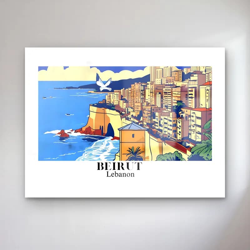 Vintage Poster Akdeniz Sahil Kasabası No. 13 cam tablo — Vintage Poster Akdeniz Sahil Kasabası No. 13 — vintage poster akdeniz sahil kasabası
