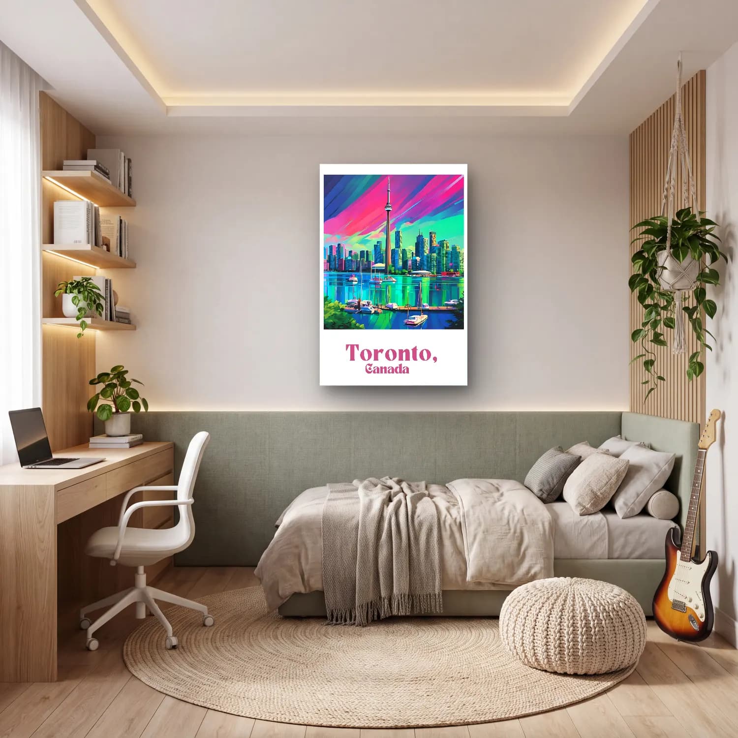 Vintage Poster Liman ve Tekneler No. 13 cam tablo — genç odasında