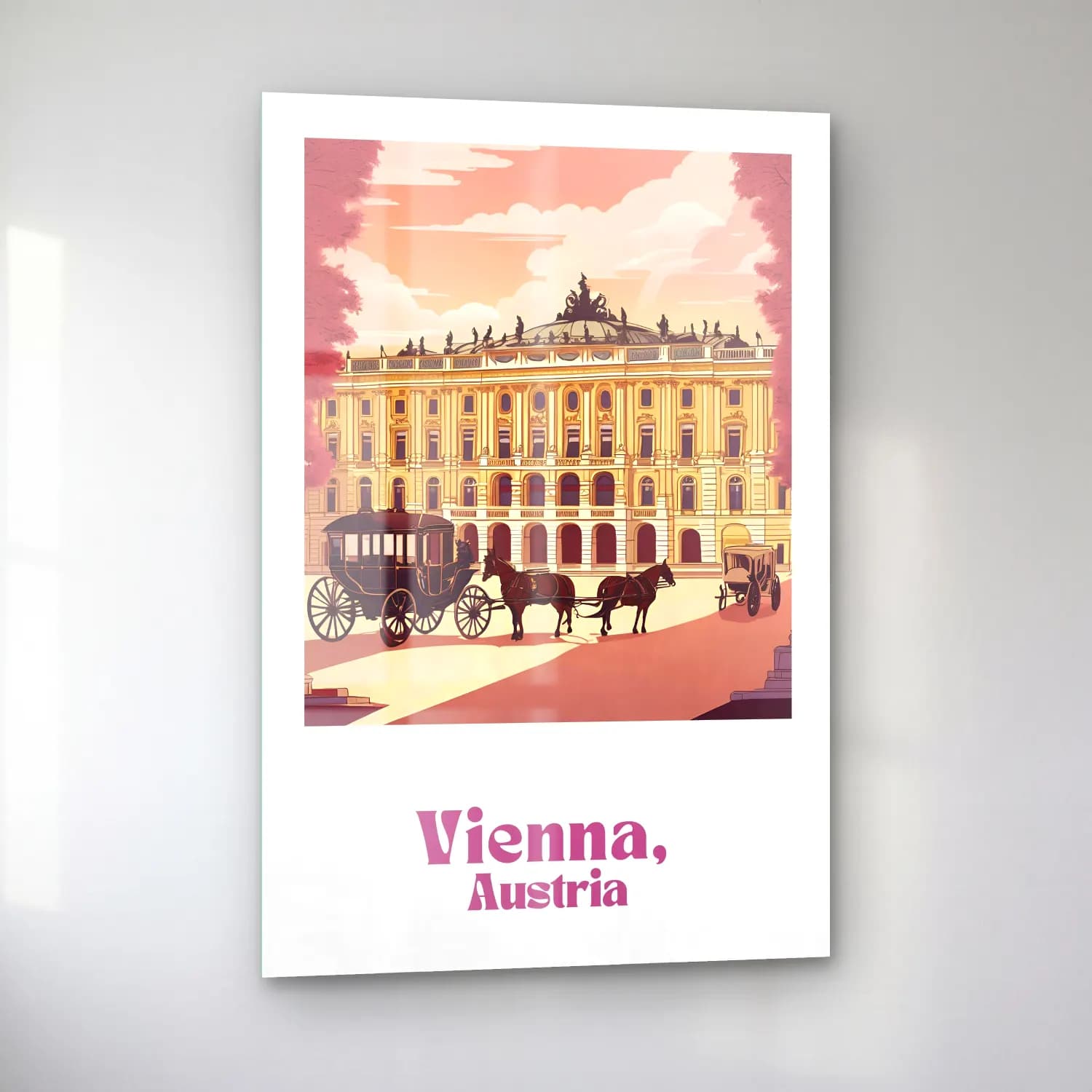 Vintage Poster Şato No. 5 cam tablo — sol açıdan görünüm