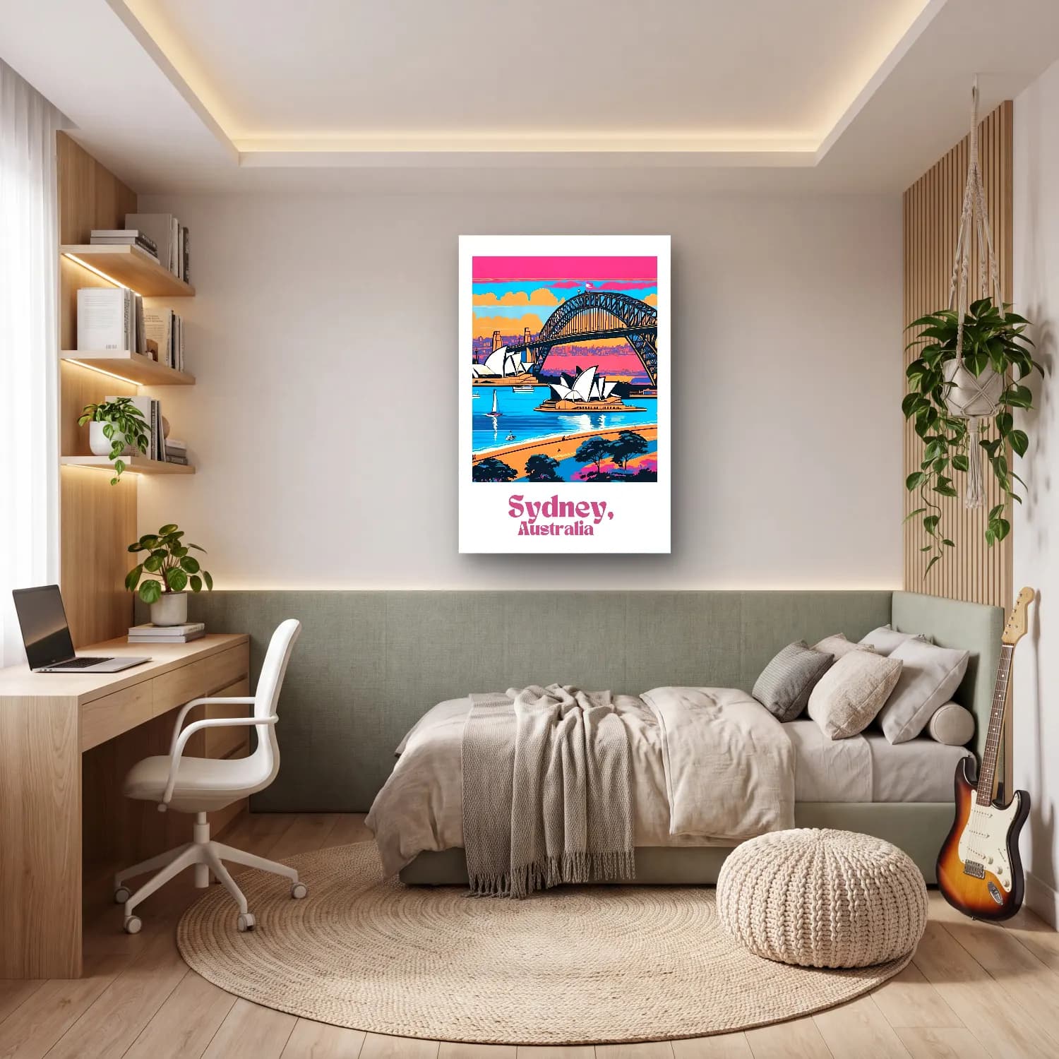 Vintage Poster Köprü No. 7 cam tablo — genç odasında