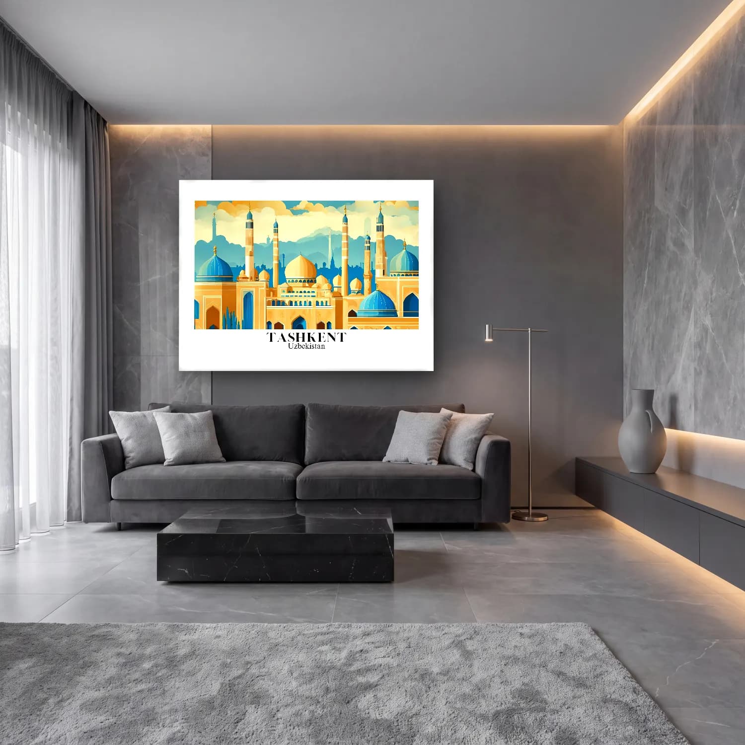 Vintage Poster İstanbul No. 5 cam tablo — lüks salon duvarında