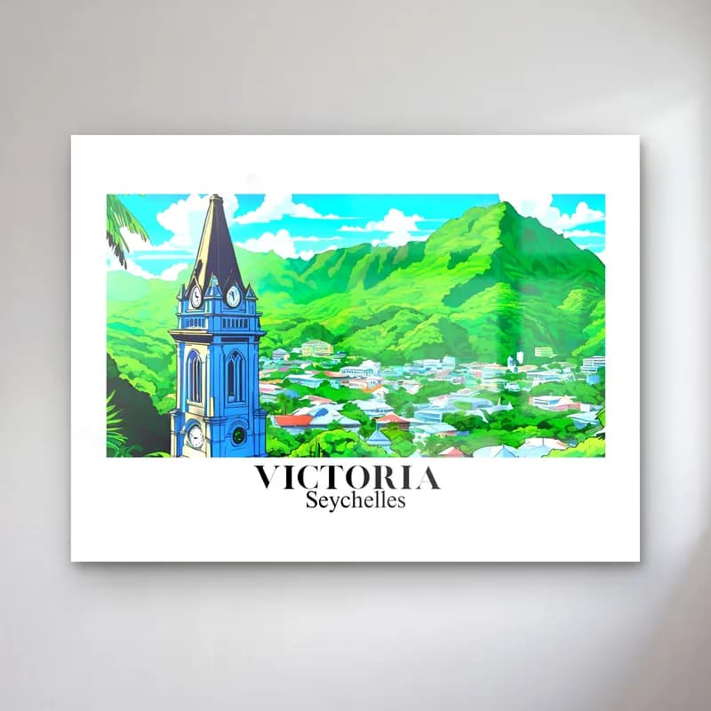 Vintage Poster Katedral – Mavi Tonlar cam tablo — Vintage Poster Katedral – Mavi Tonlar — vintage poster katedral