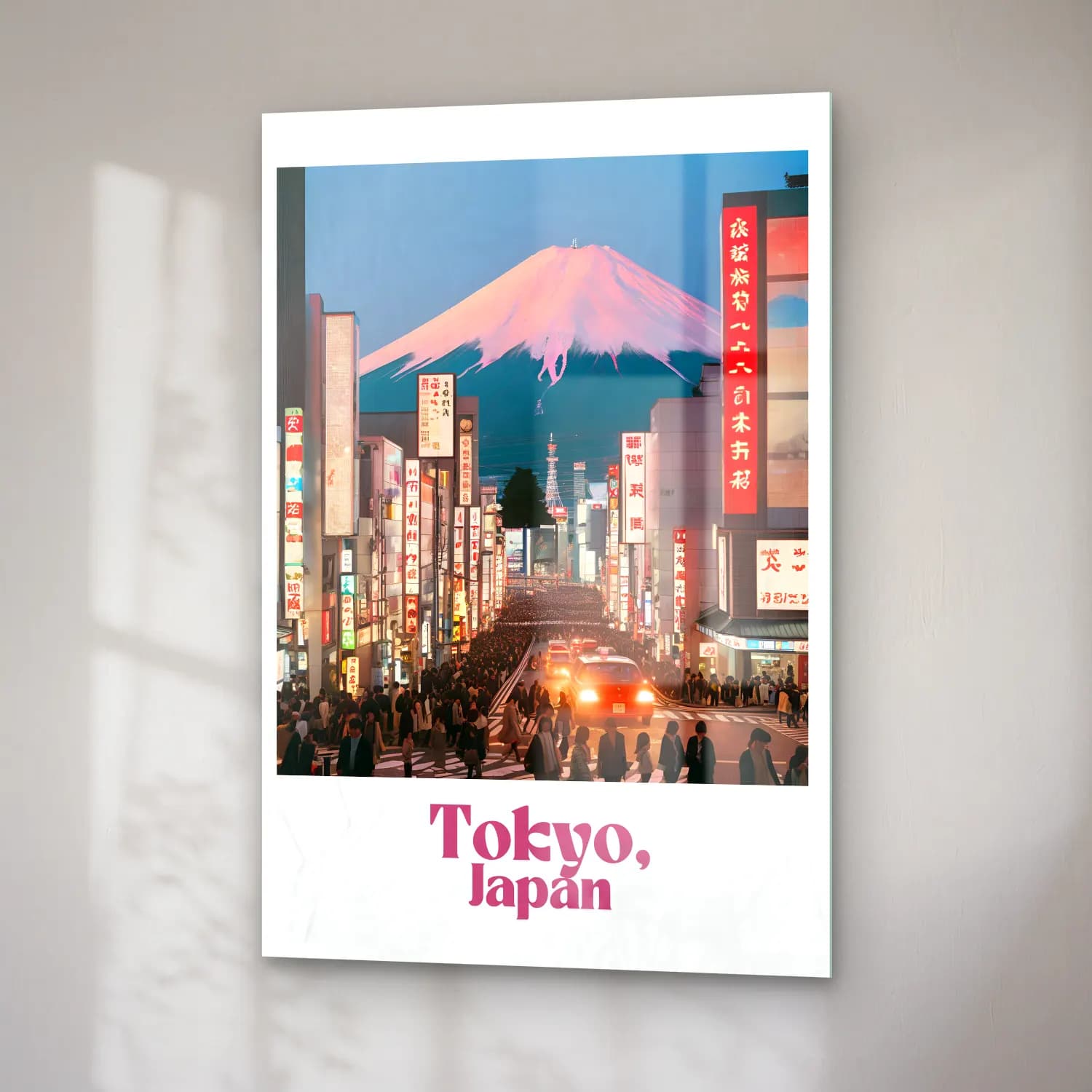 Japon Baskı Japon Şehri No. 37 cam tablo — sağ açıdan görünüm