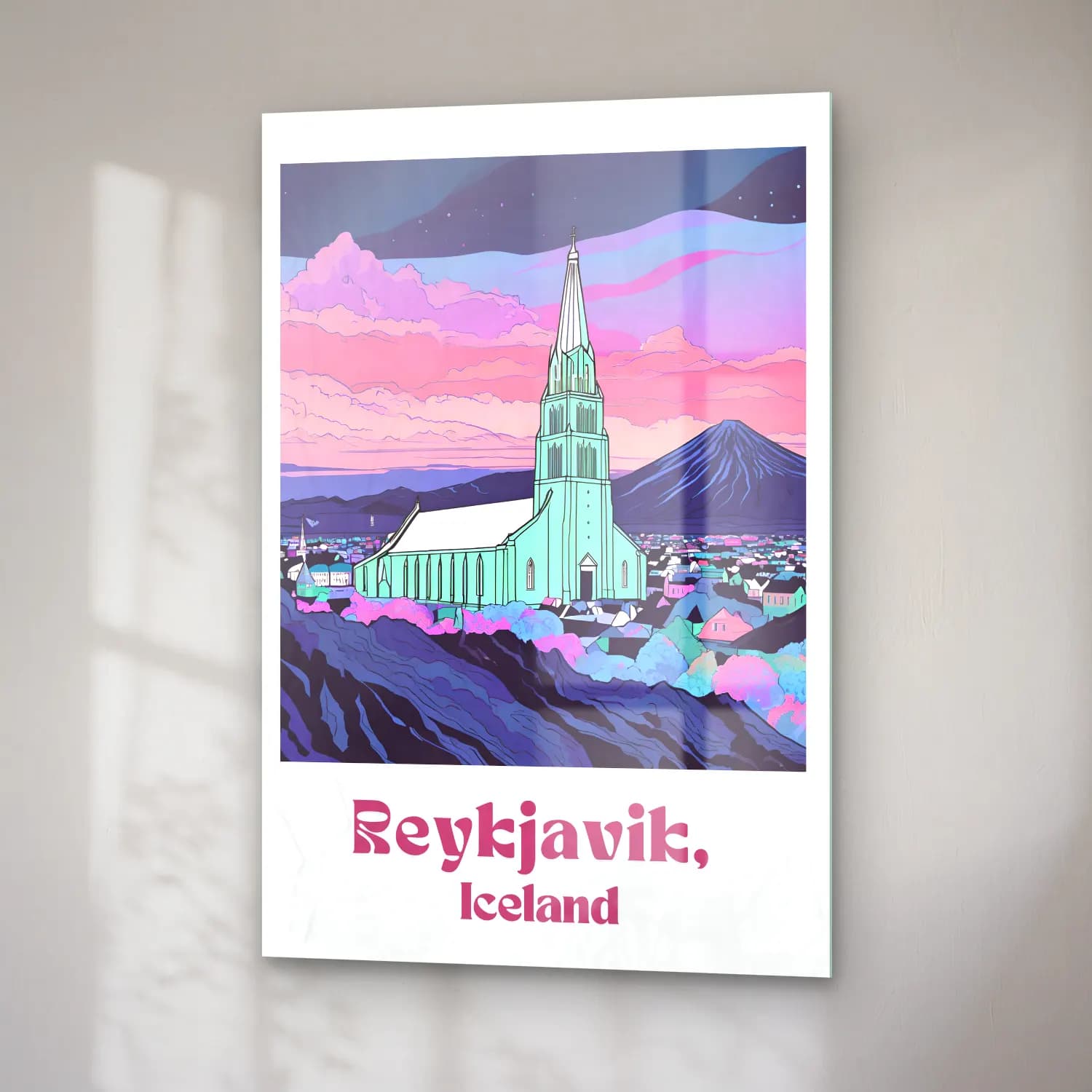 Pastel Katedral No. 8 cam tablo — sağ açıdan görünüm