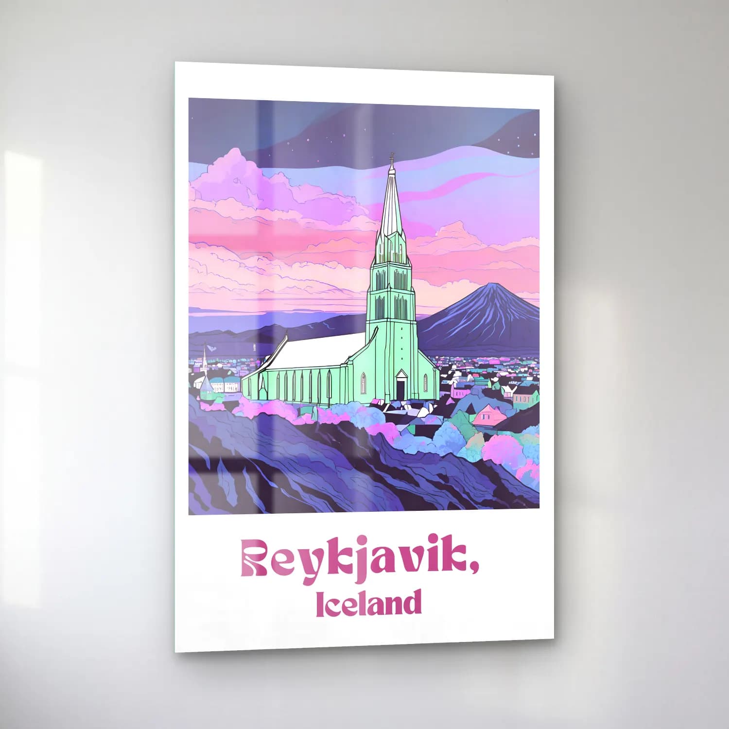 Pastel Katedral No. 8 cam tablo — sol açıdan görünüm