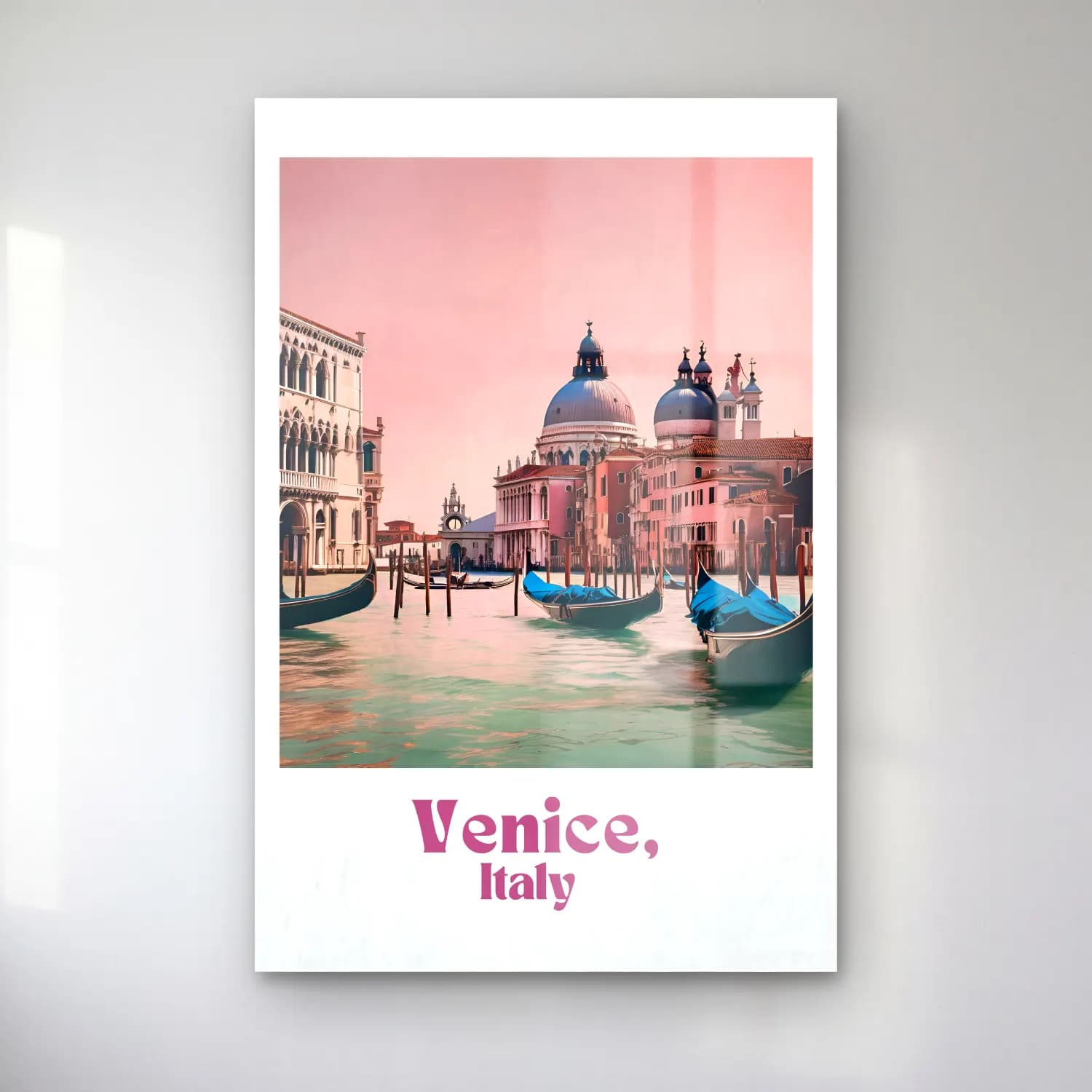 Pastel Venedik Kanalları – Pembe Tonlar cam tablo — Pastel Venedik Kanalları – Pembe Tonlar — pastel venedik kanalları