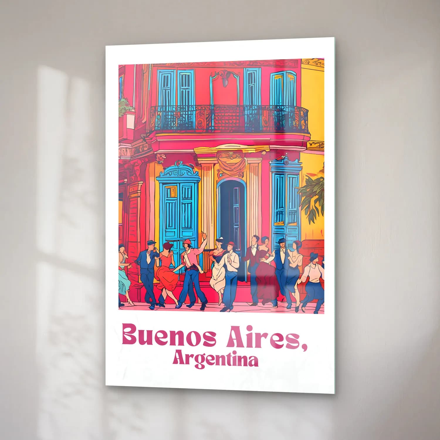 Vintage Poster Dansçılar – Pembe Tonlar cam tablo — sağ açıdan görünüm