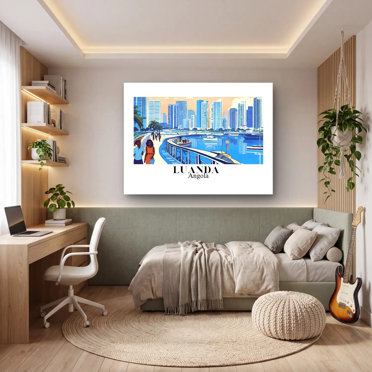Pastel Liman ve Tekneler No. 8 cam tablo — genç odasında
