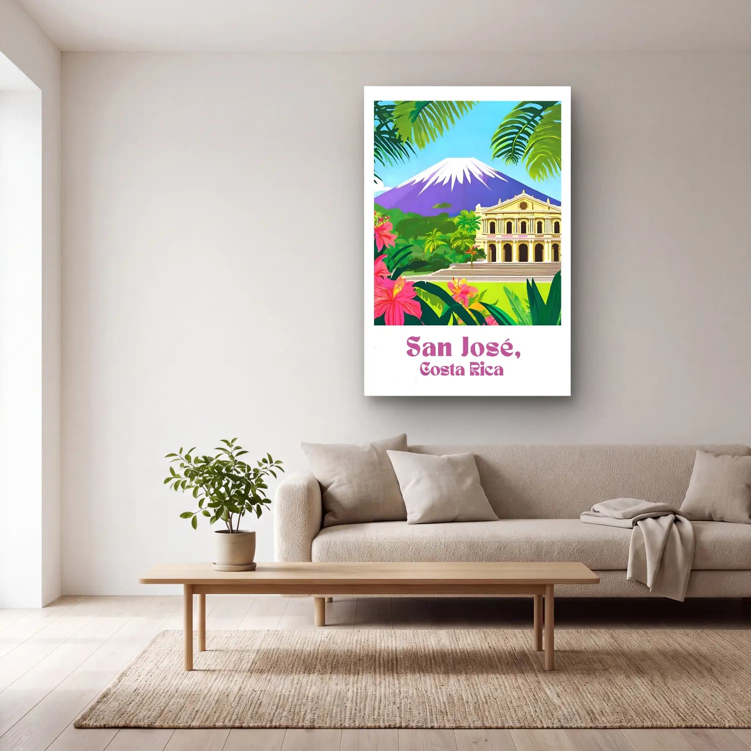 Vintage Poster Katedral No. 22 cam tablo — açık renk salonda