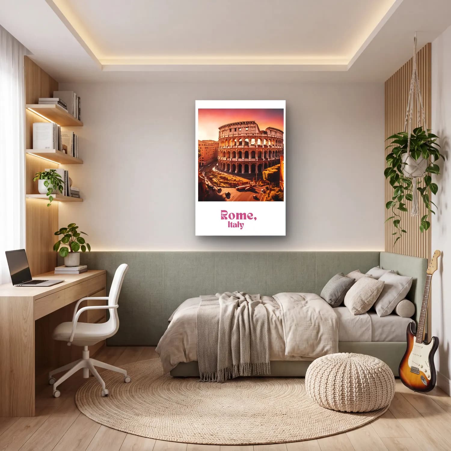 Vintage Poster Roma No. 5 cam tablo — genç odasında