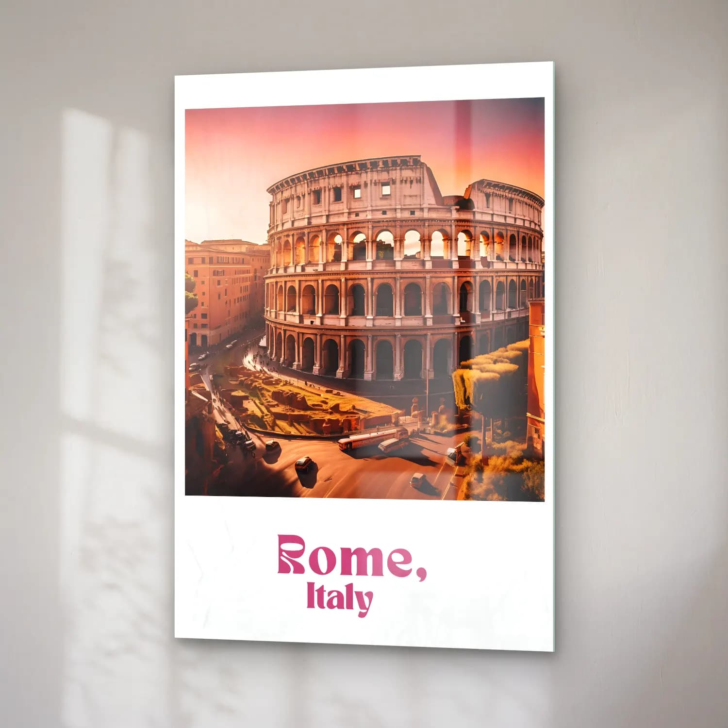 Vintage Poster Roma No. 5 cam tablo — sağ açıdan görünüm