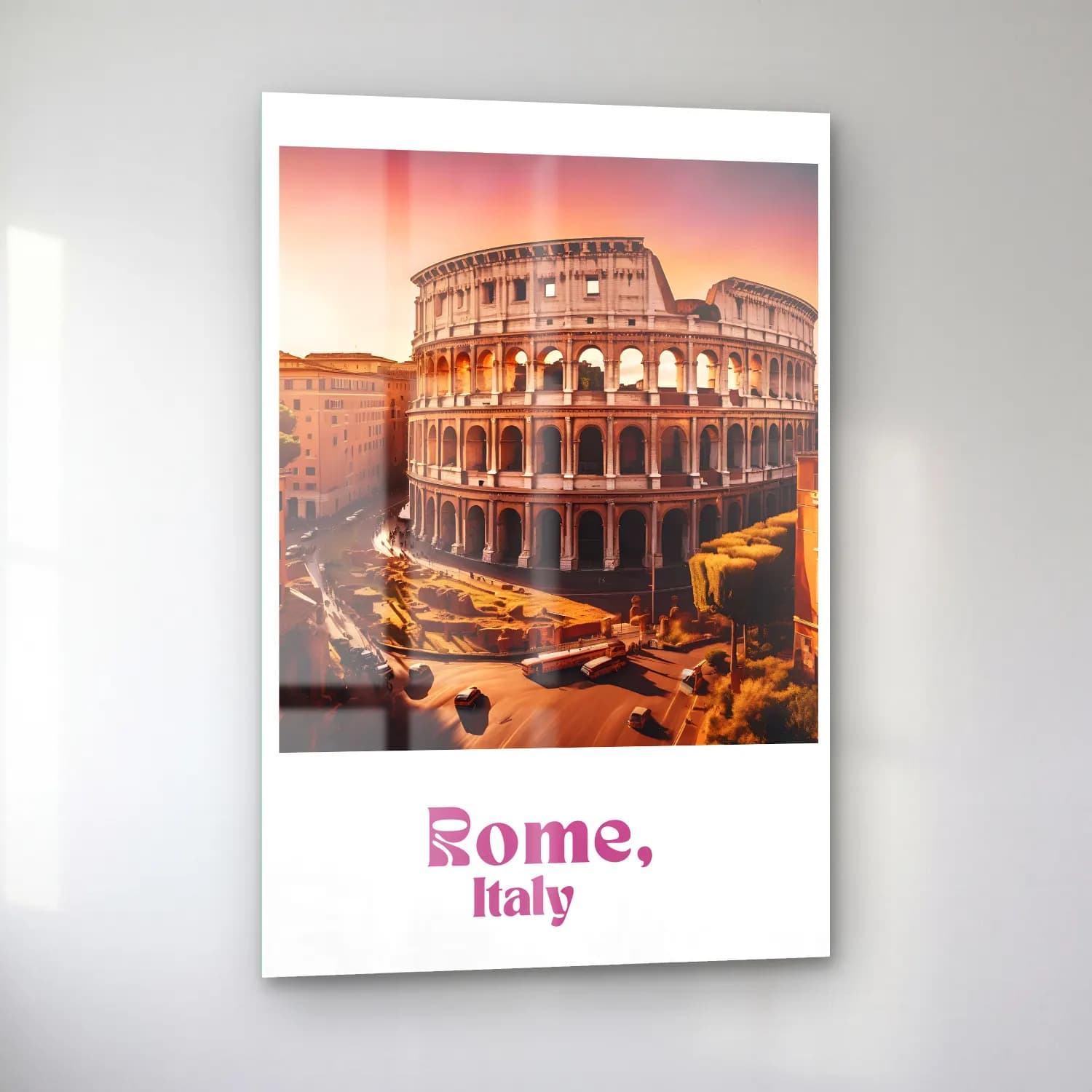Vintage Poster Roma No. 5 cam tablo — sol açıdan görünüm