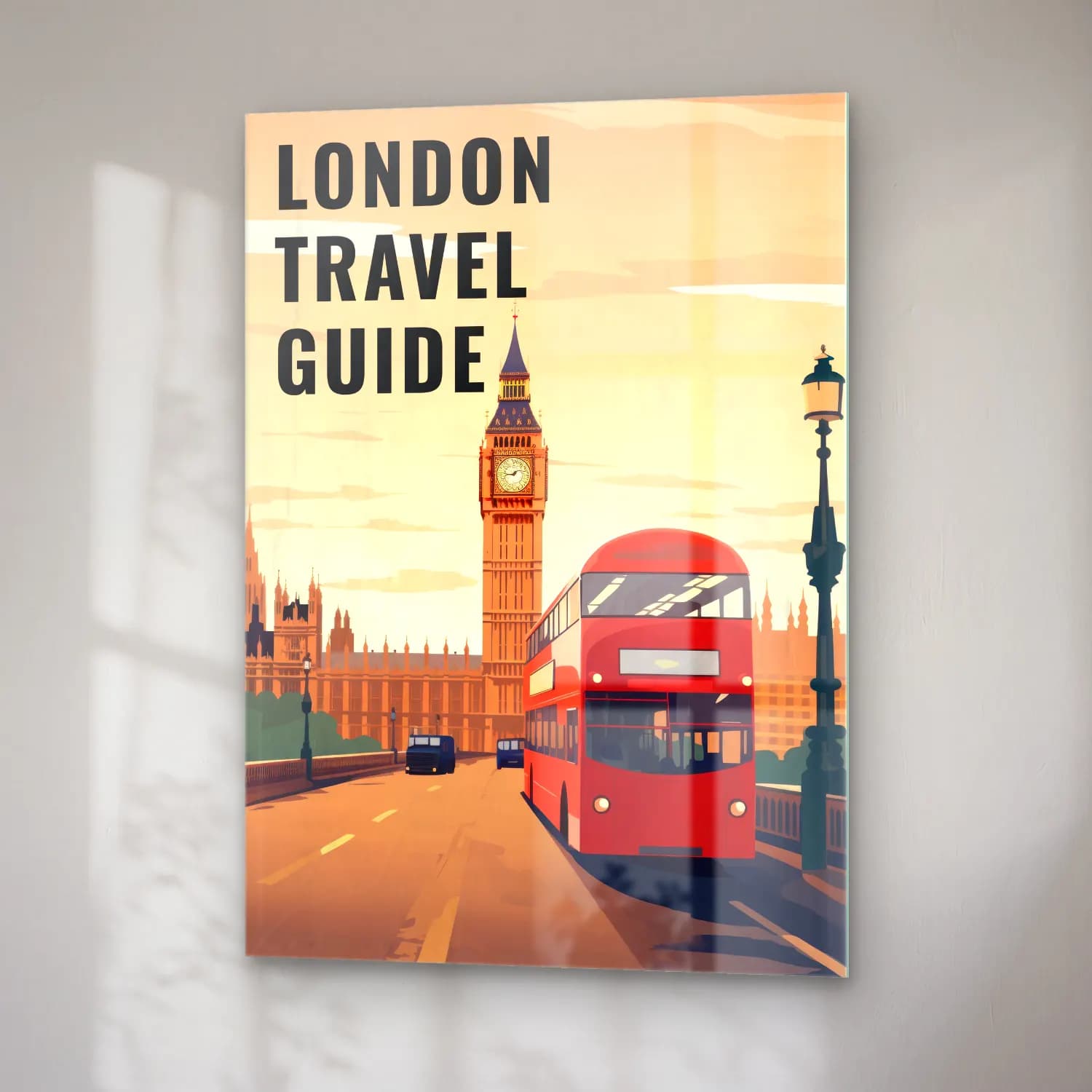Vintage Poster Londra No. 5 cam tablo — sağ açıdan görünüm