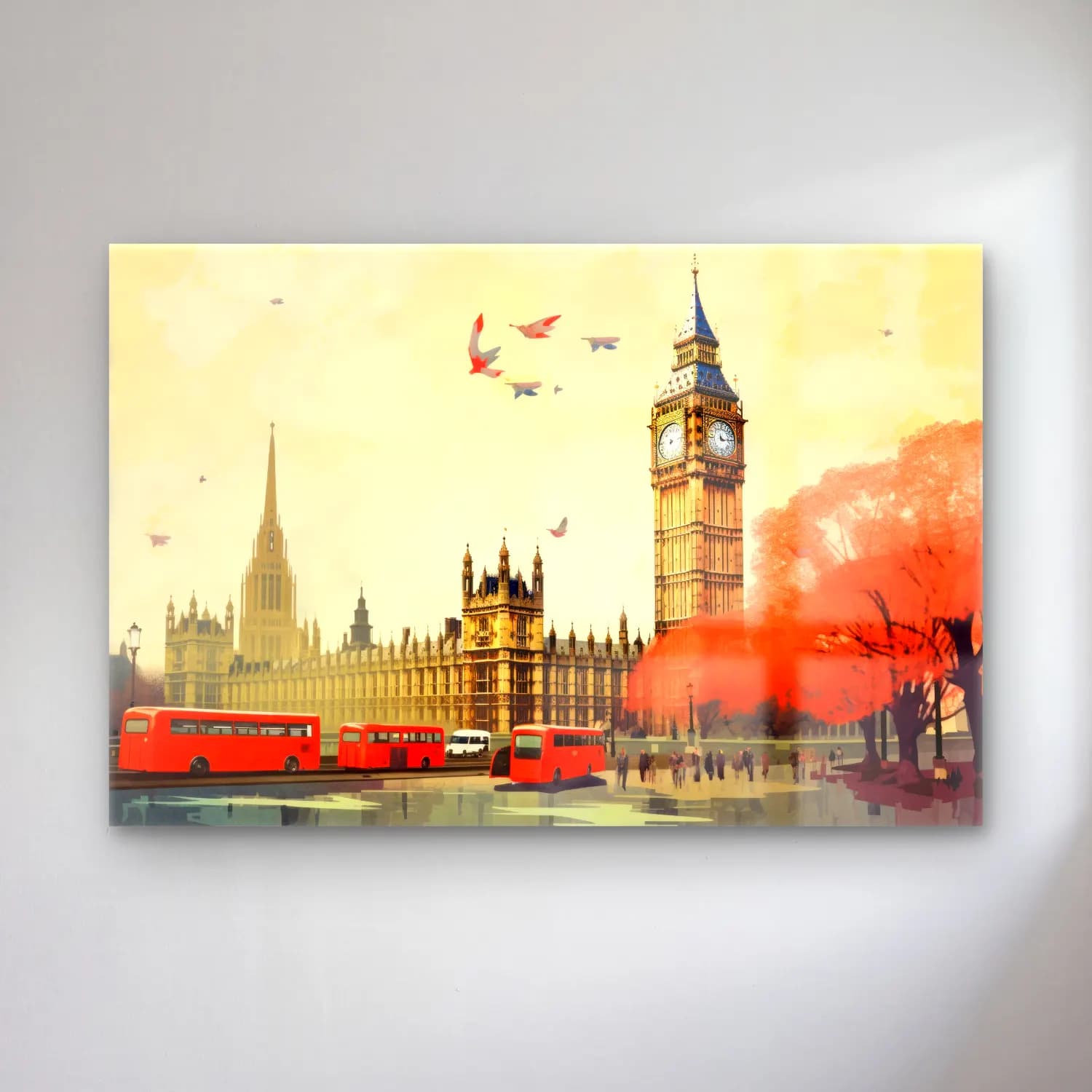 Vintage Londra – Turuncu Tonlar cam tablo — Vintage Londra – Turuncu Tonlar — vintage londra