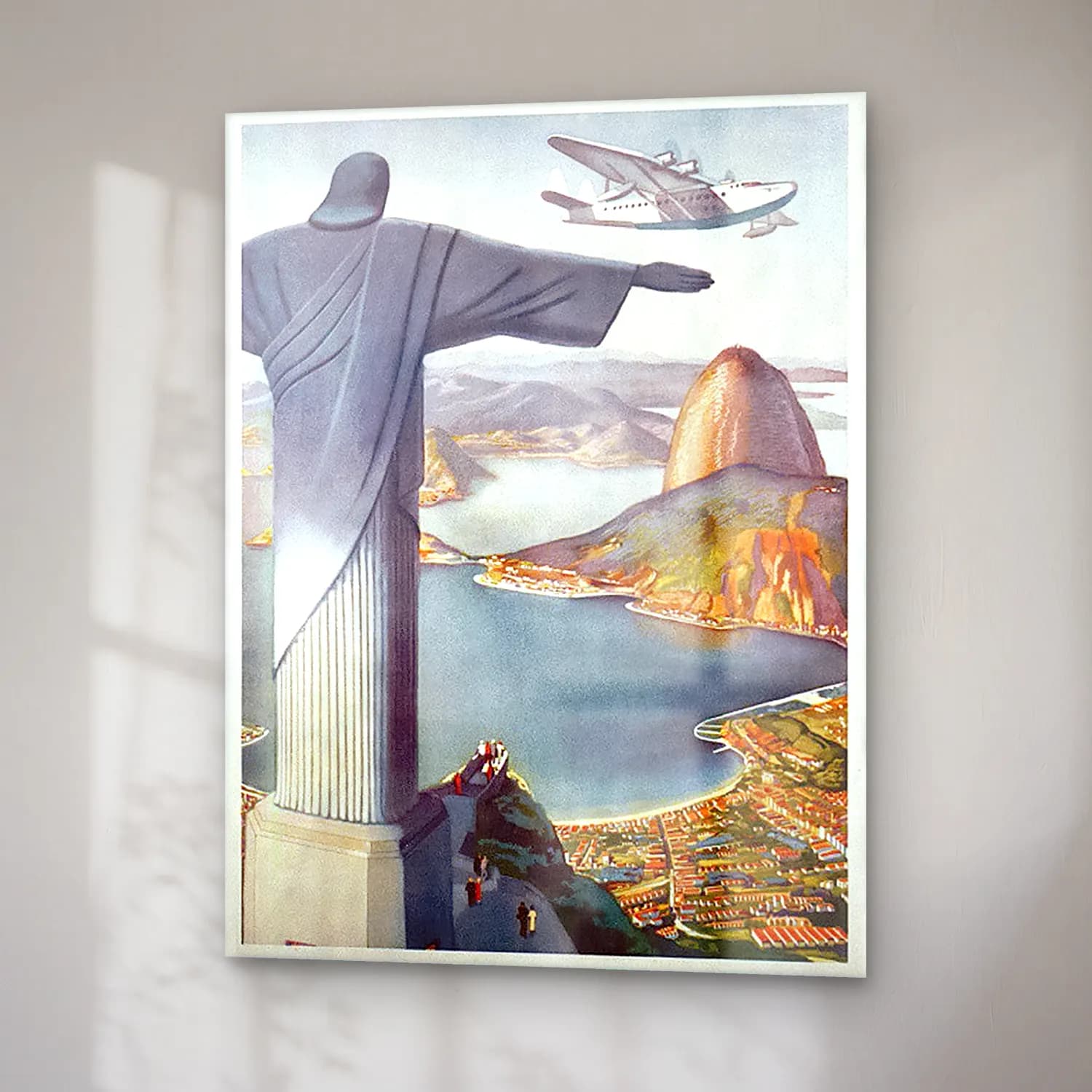 Vintage Poster Dini Sahne – Yeşil Tonlar cam tablo — sağ açıdan görünüm