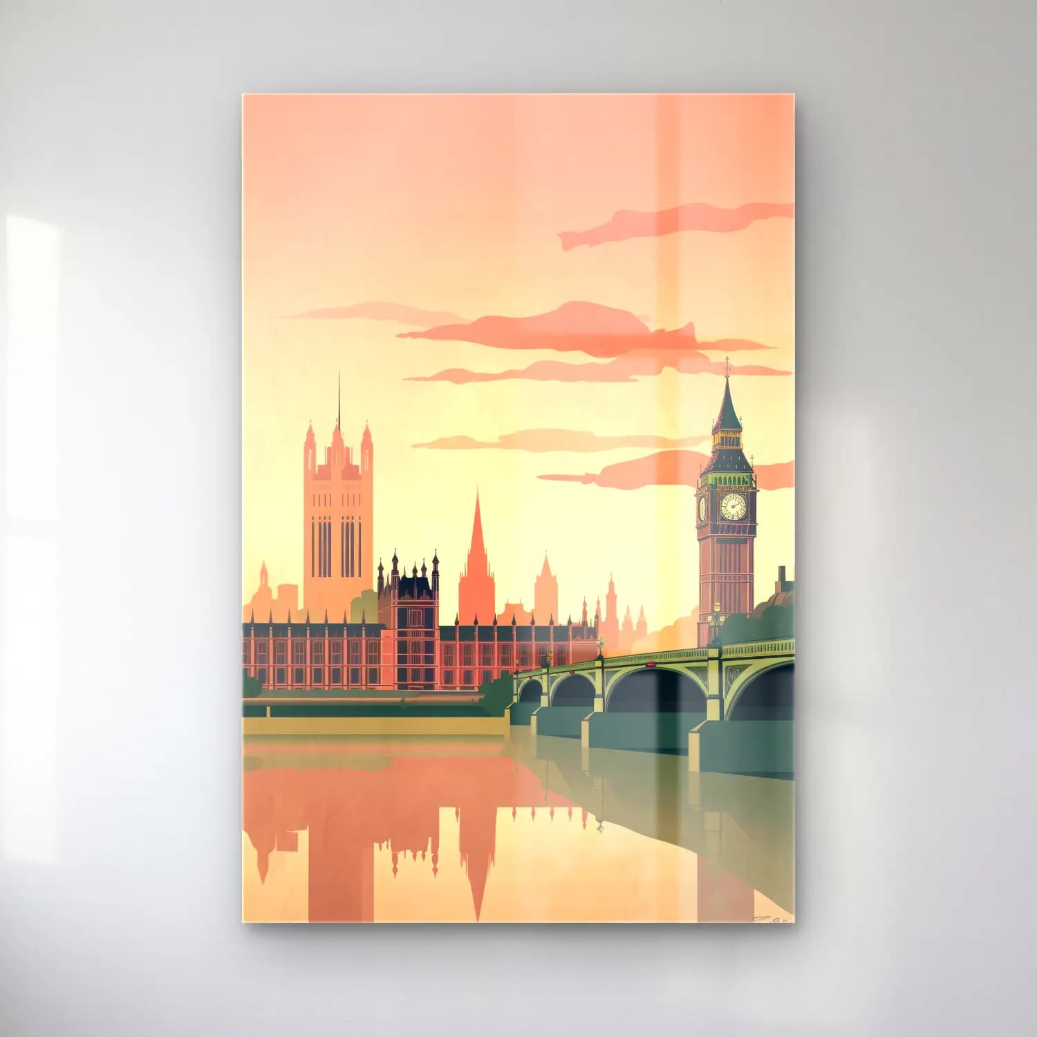 Vintage Londra – Pembe Tonlar cam tablo — Vintage Londra – Pembe Tonlar — vintage londra